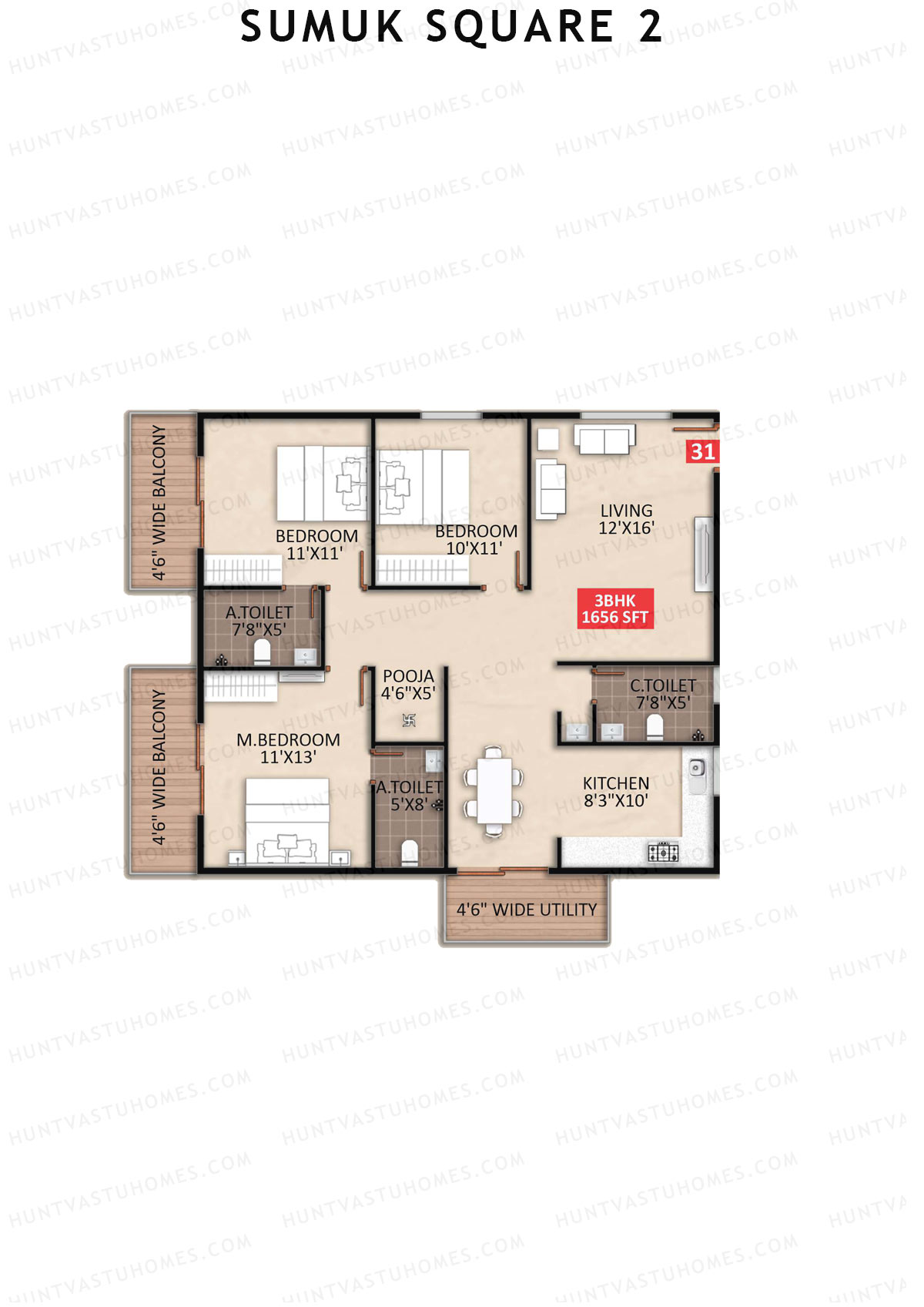 Sumuk Square 2 Block B Unit 31 Floor Plan