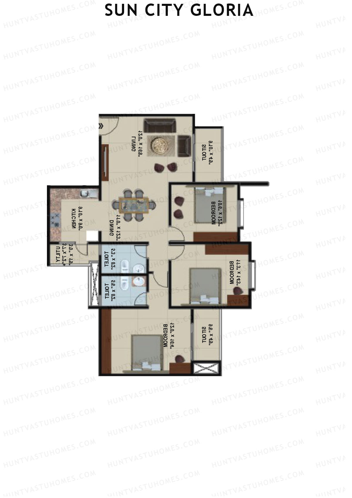 Sun City Gloria Block 2 Wing B Unit 14 Floor Plan