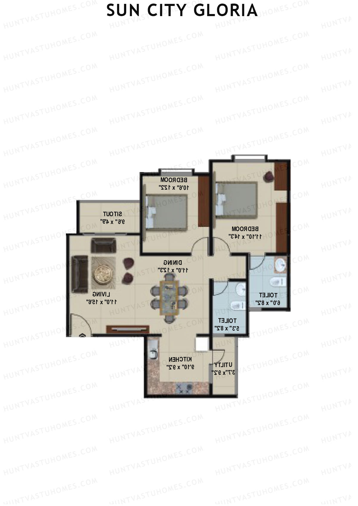 Sun City Gloria Block 2 Wing B Unit 17 Floor Plan