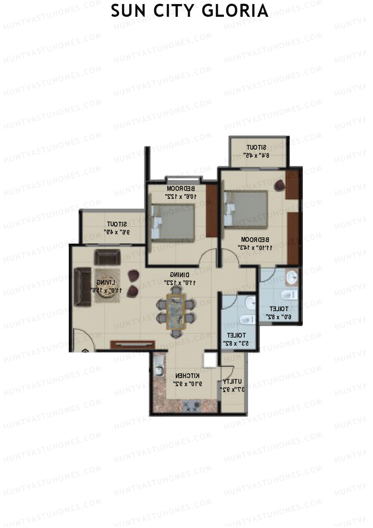Sun City Gloria Block 2 Wing B Unit 17 Floor Plan