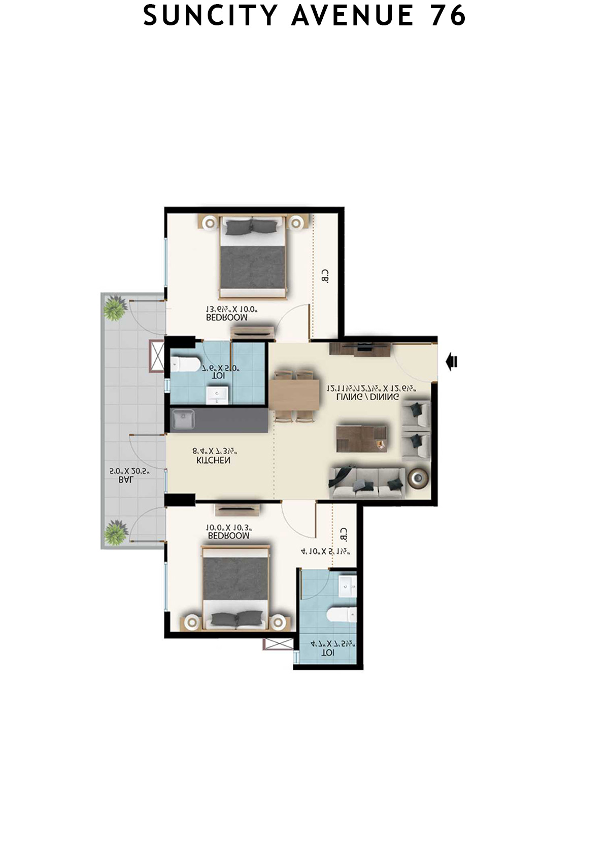 Suncity Avenue 76 Tower B1 Unit 9 (Type 2) Floor Plan