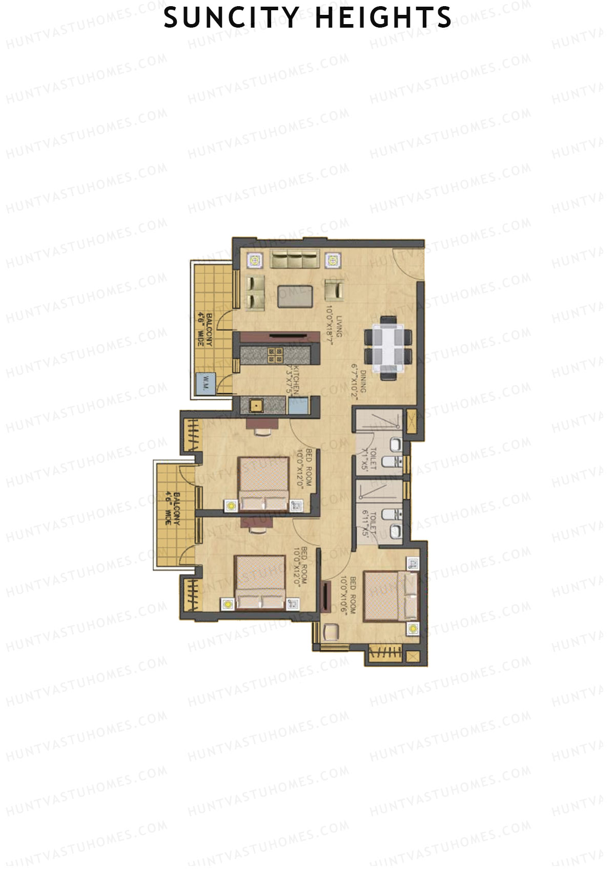 Suncity Heights Tower 10 Unit 1 Floor Plan