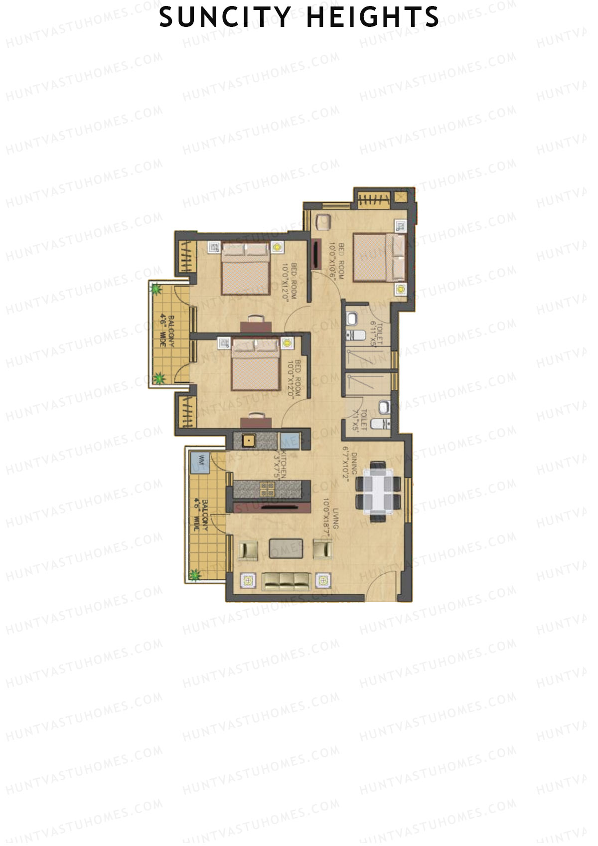 Suncity Heights Tower 10 Unit 2 Floor Plan