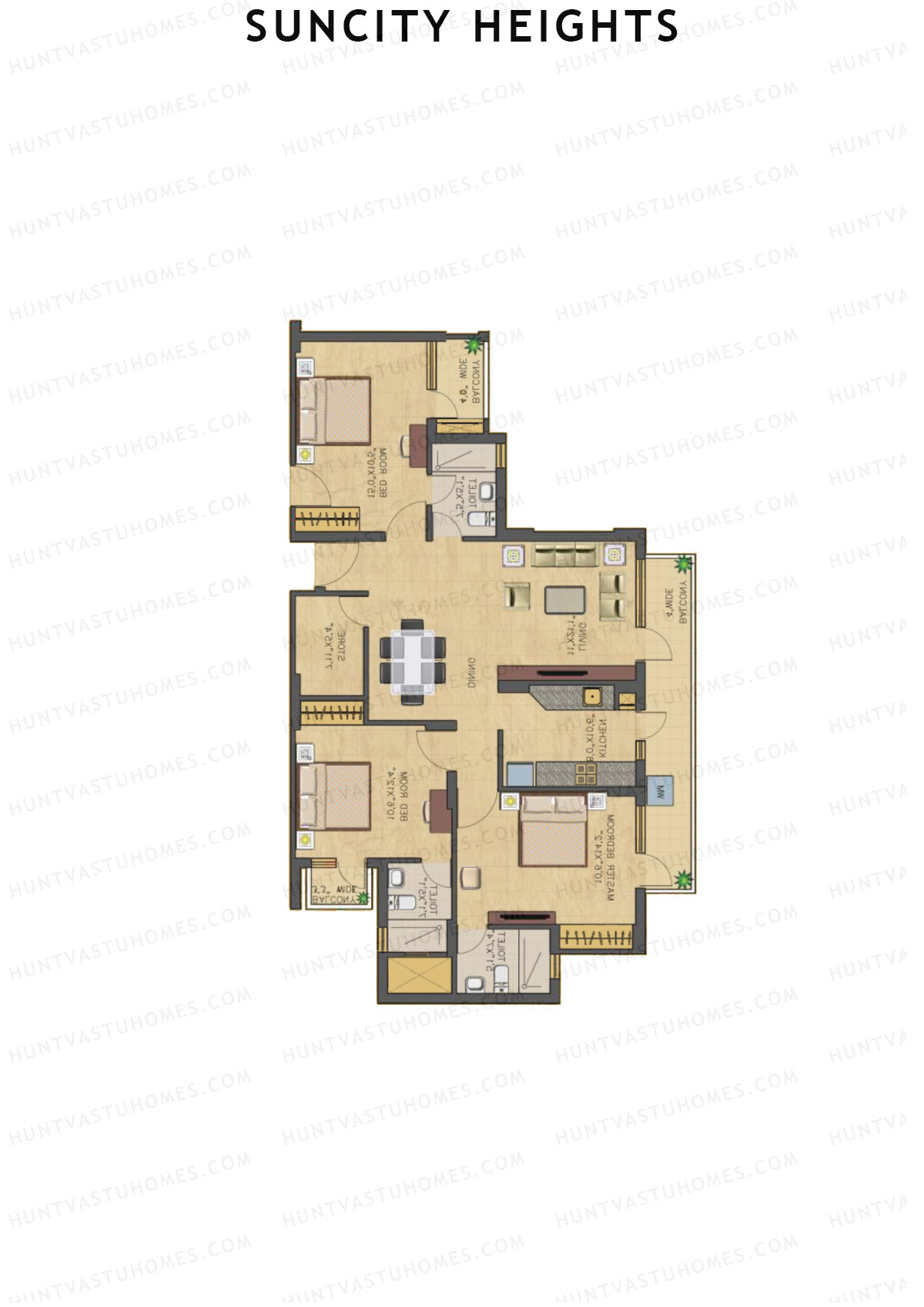 Suncity Heights Tower 10 Unit 4 Floor Plan