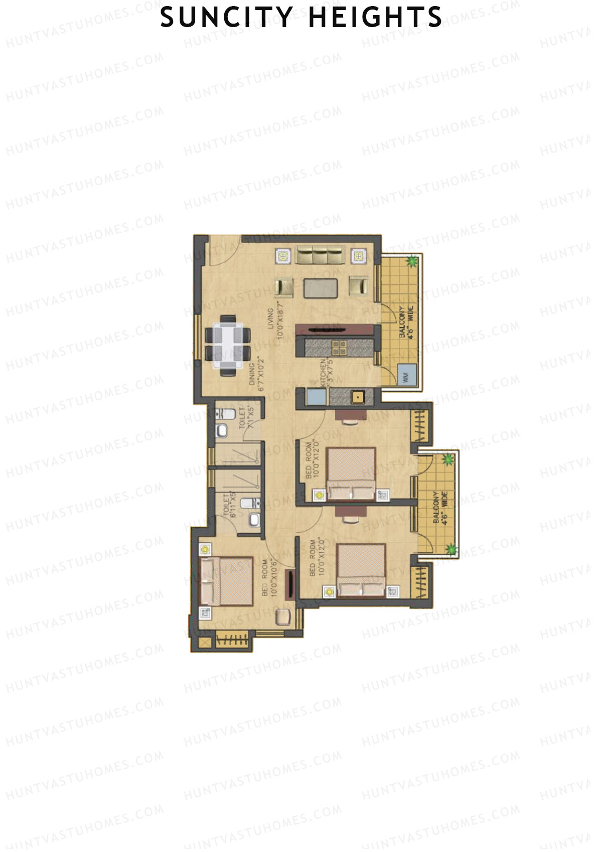 Suncity Heights Tower 12 Unit 2 Floor Plan