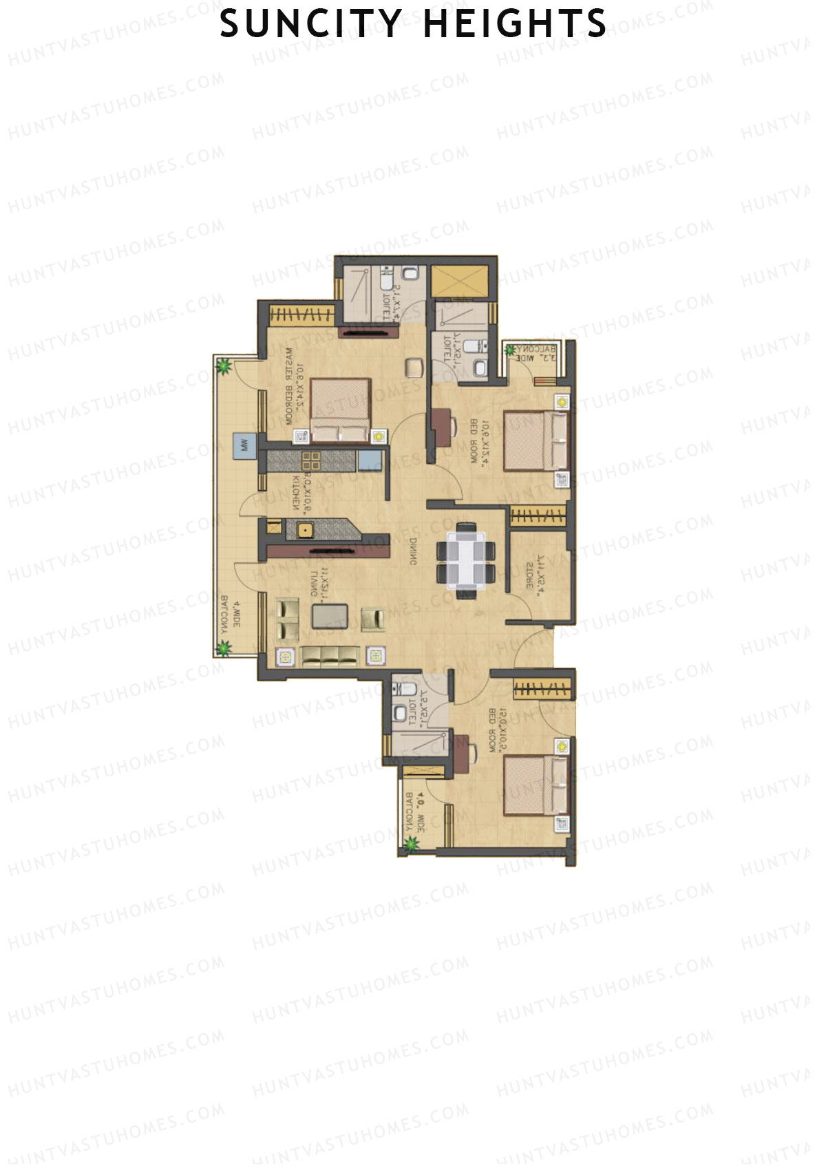 Suncity Heights Tower 12 Unit 4 Floor Plan