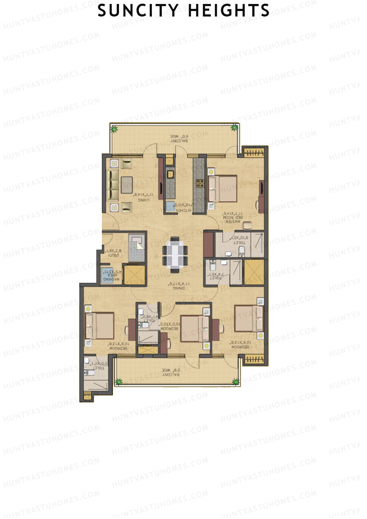 Suncity Heights Tower 15 P1 Unit 1 Floor Plan