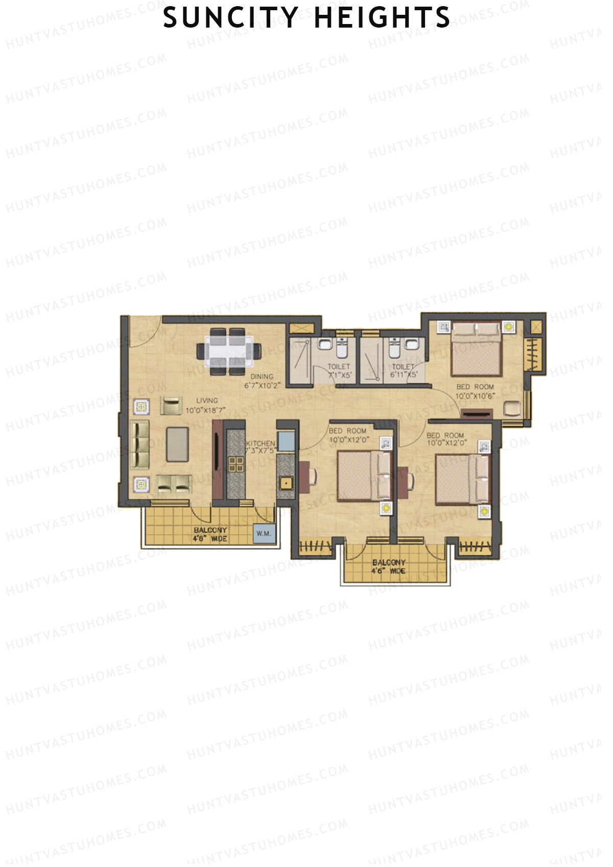 Suncity Heights Tower 1 Unit 1 Floor Plan