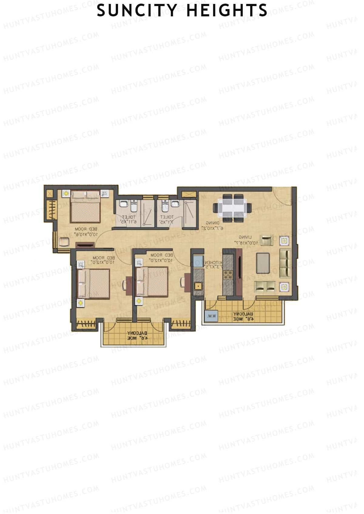 Suncity Heights Tower 1 Unit 6 Floor Plan