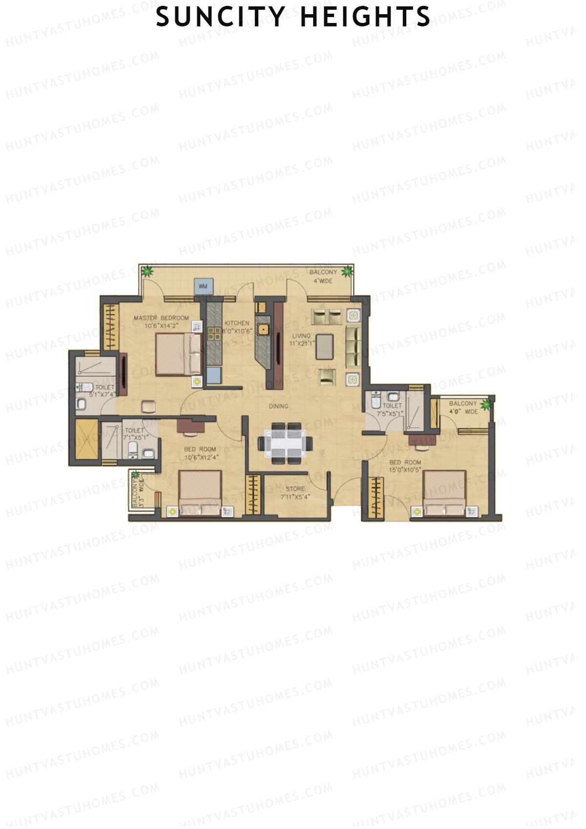 Suncity Heights Tower 2 Unit 3 Floor Plan