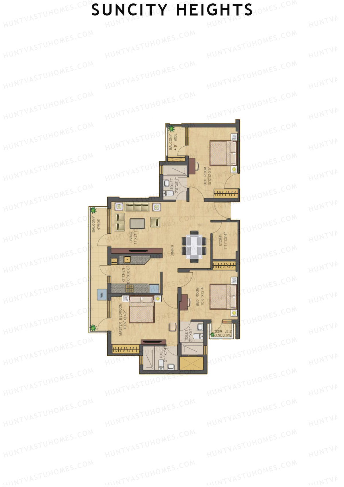 Suncity Heights Tower 3 Unit 3 Floor Plan