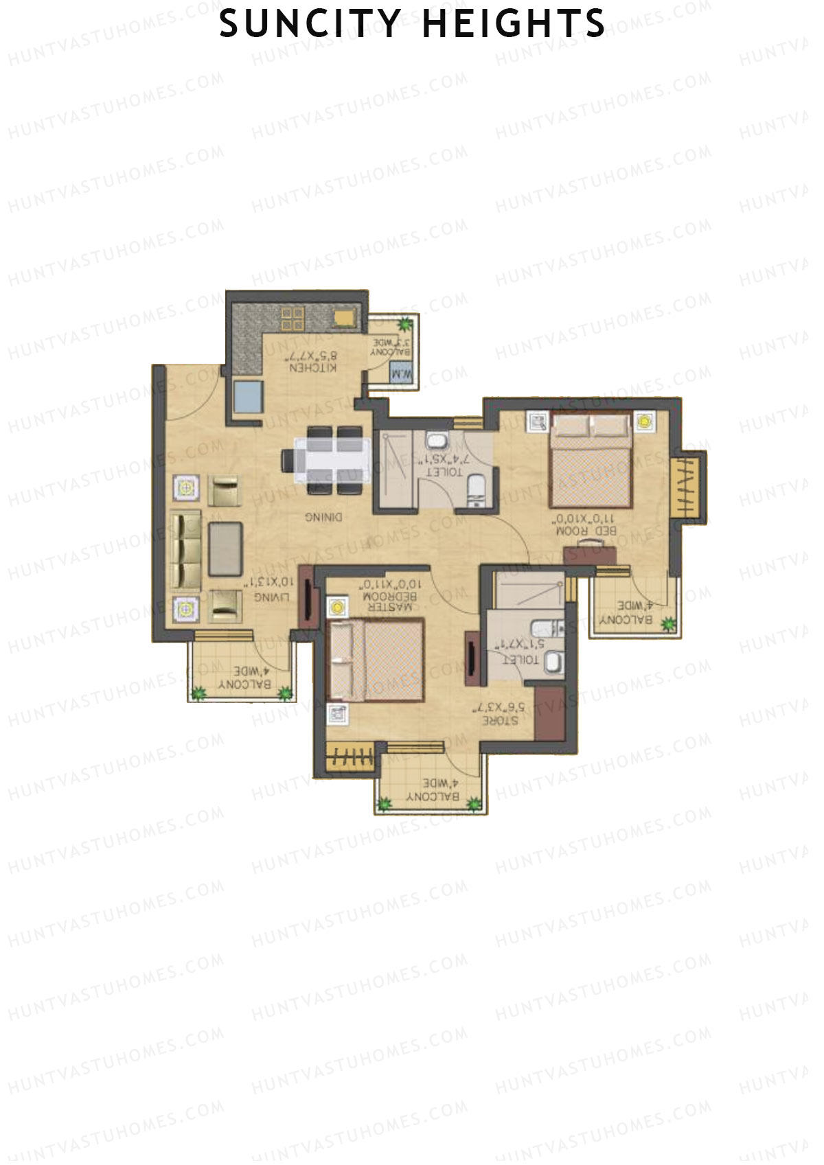 Suncity Heights Tower 4 Unit 3 Floor Plan