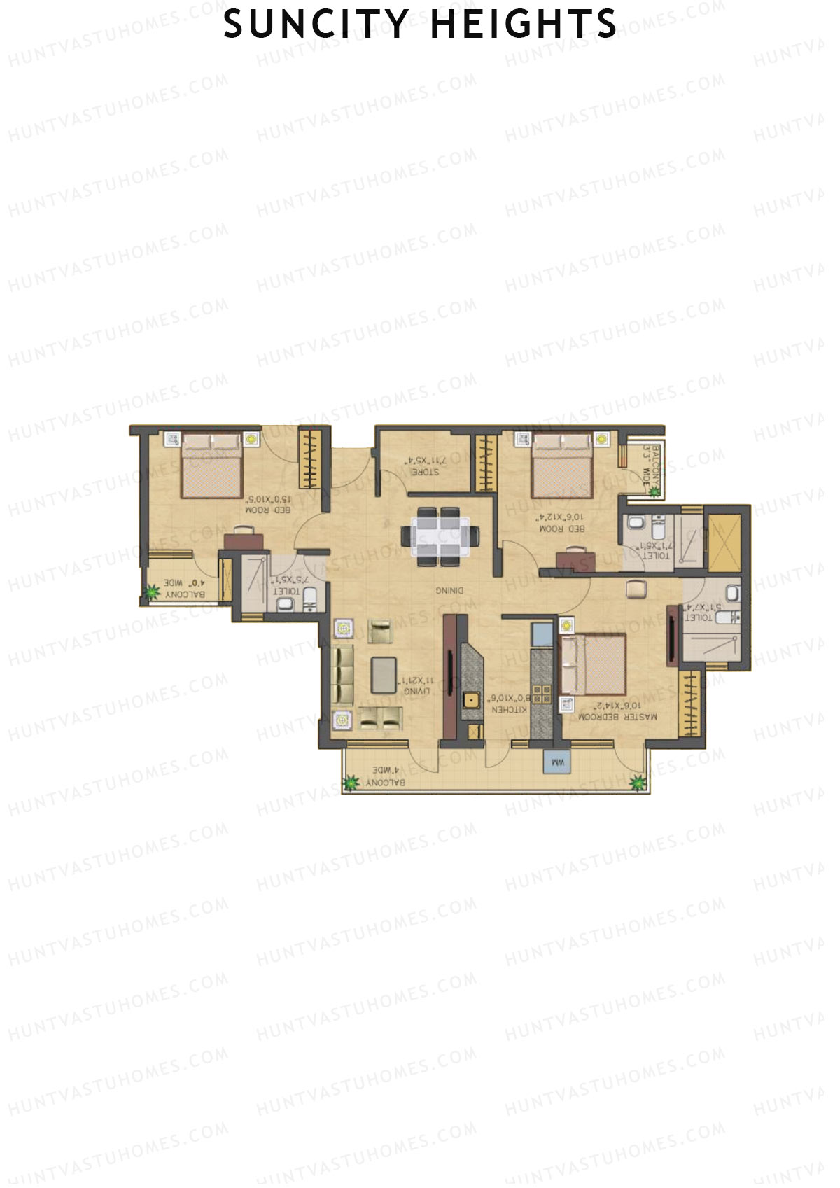 Suncity Heights Tower 8 Unit 3 Floor Plan