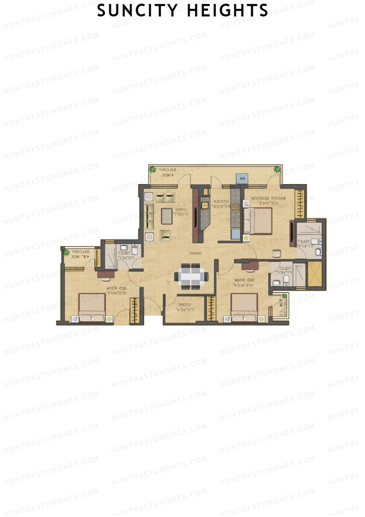 Suncity Heights Tower 9 Unit 4 Floor Plan