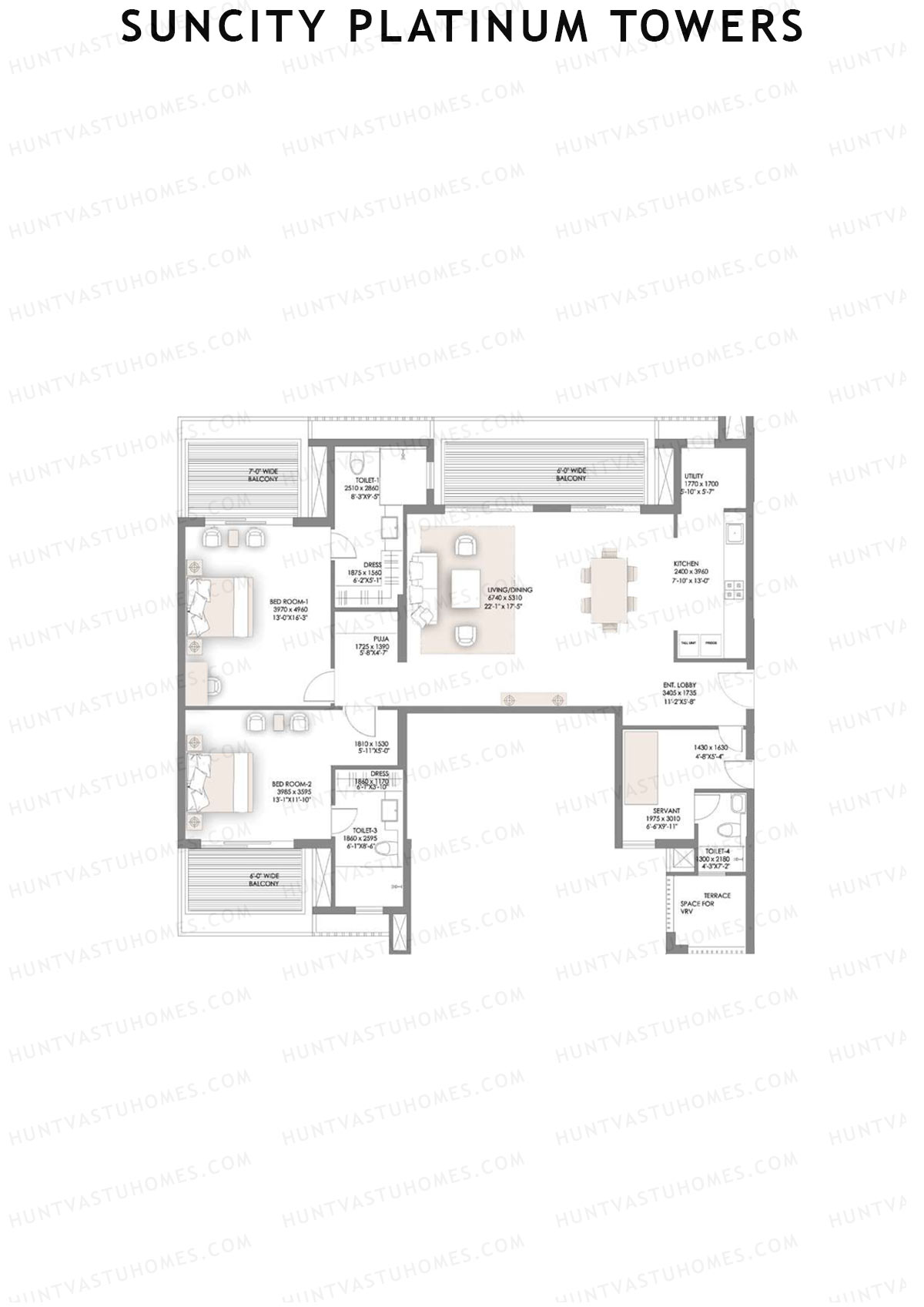 Suncity Platinum Towers Tower B Unit 2 Floor Plan