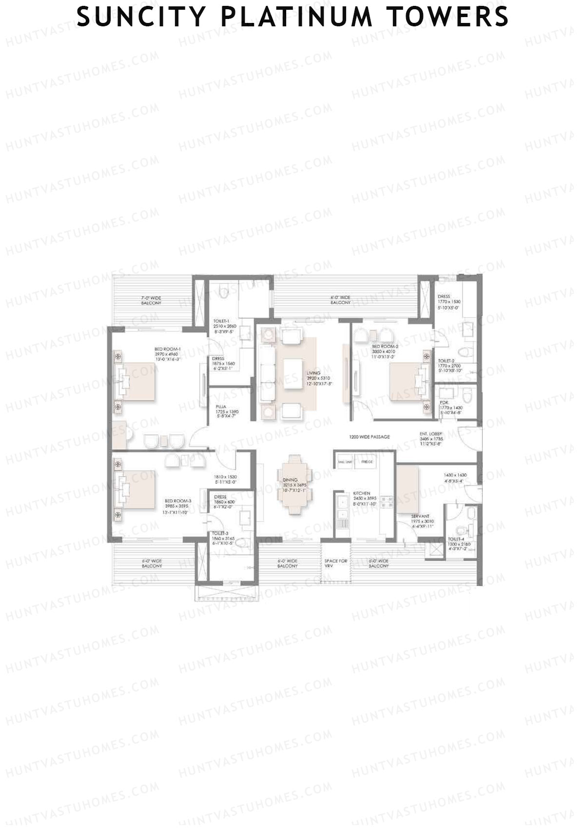 Suncity Platinum Towers Tower E Unit 1 Floor Plan