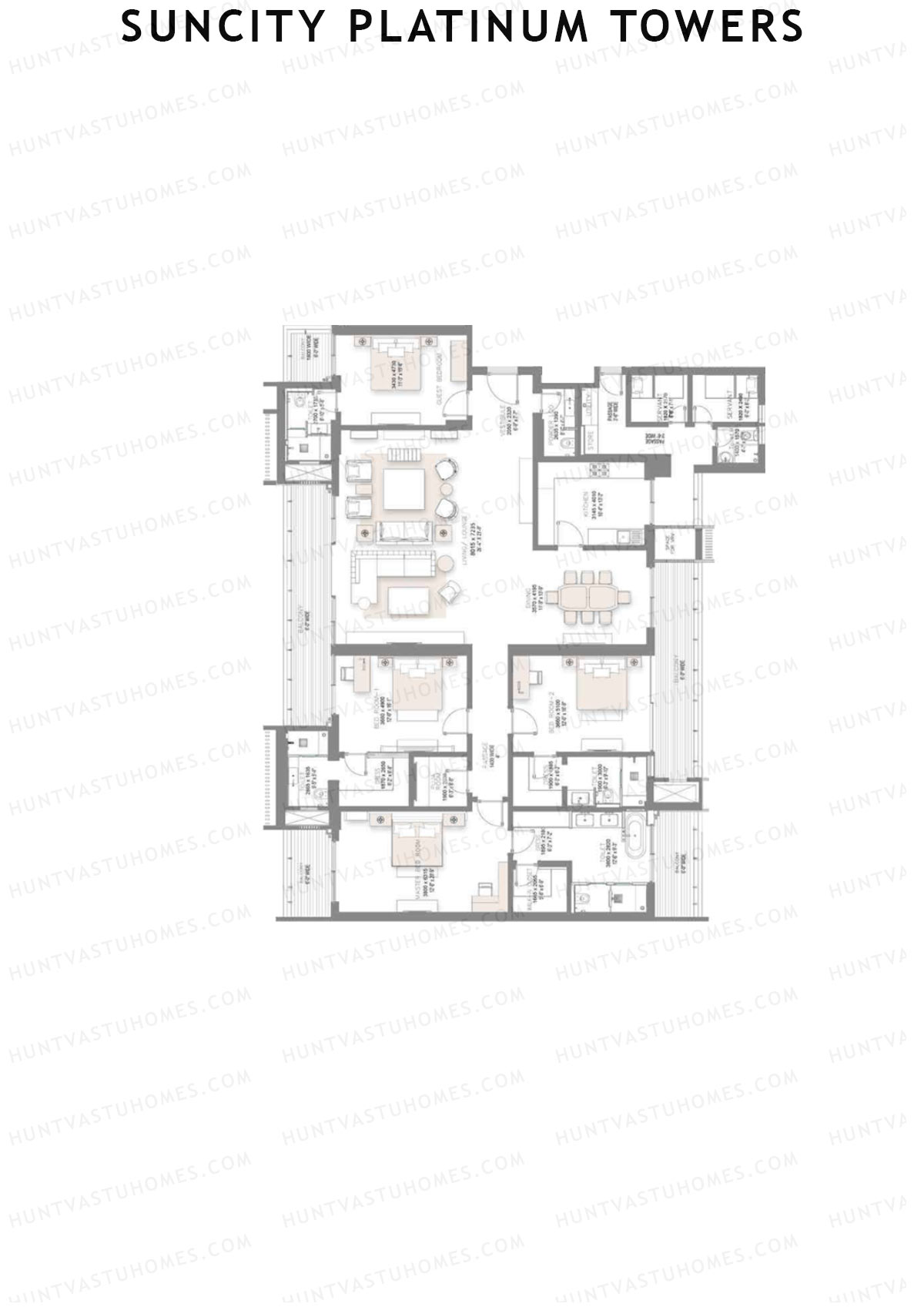 Suncity Platinum Towers Tower F Unit 2 Floor Plan