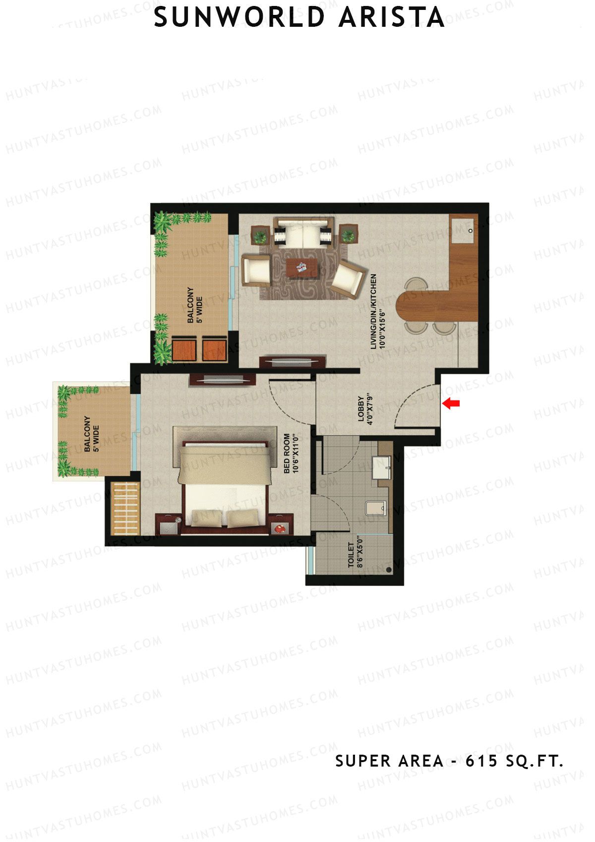 Sunworld Arista Tower T10 Unit 4 (Type H) Floor Plan