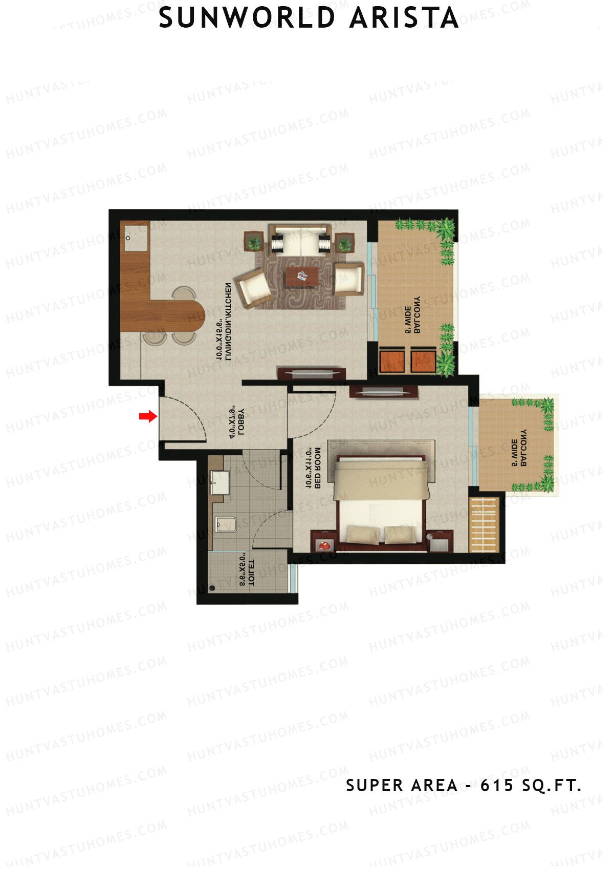 Sunworld Arista Tower T10 Unit 7 (Type H) Floor Plan
