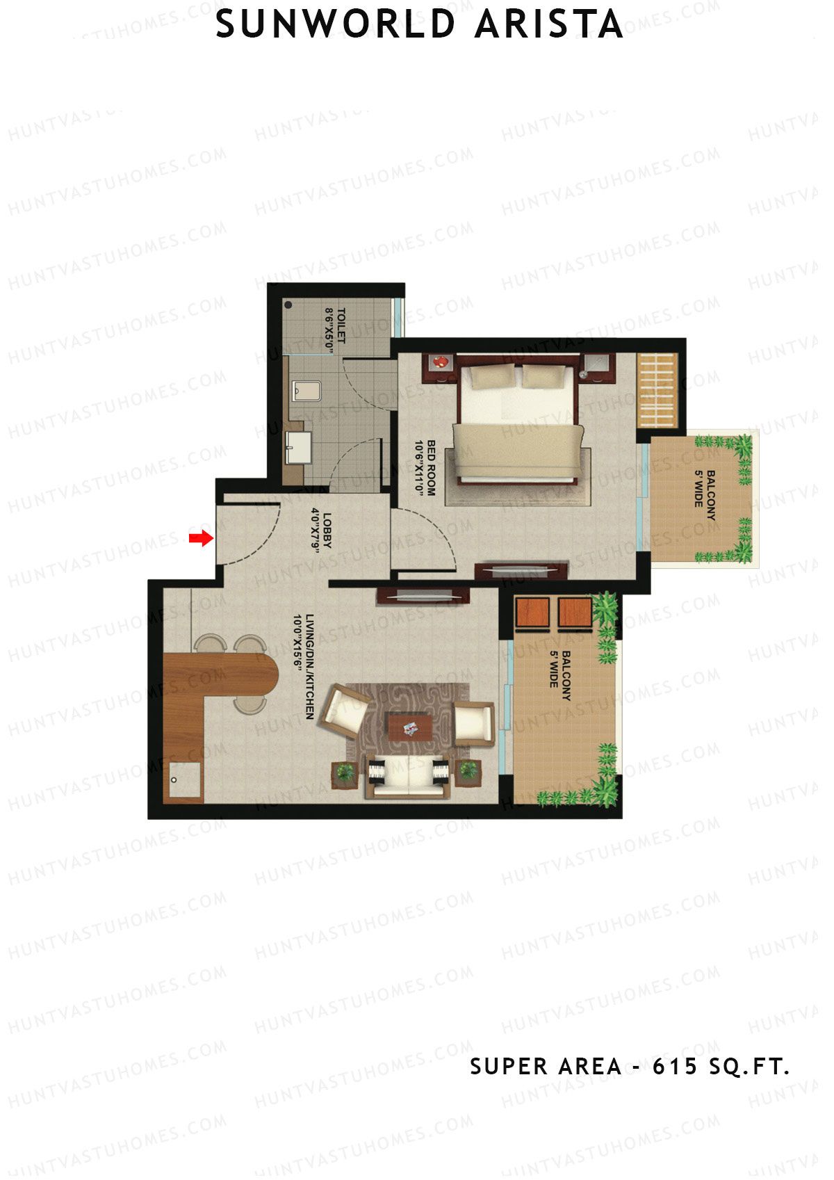 Sunworld Arista Tower T10 Unit 8 (Type H) Floor Plan