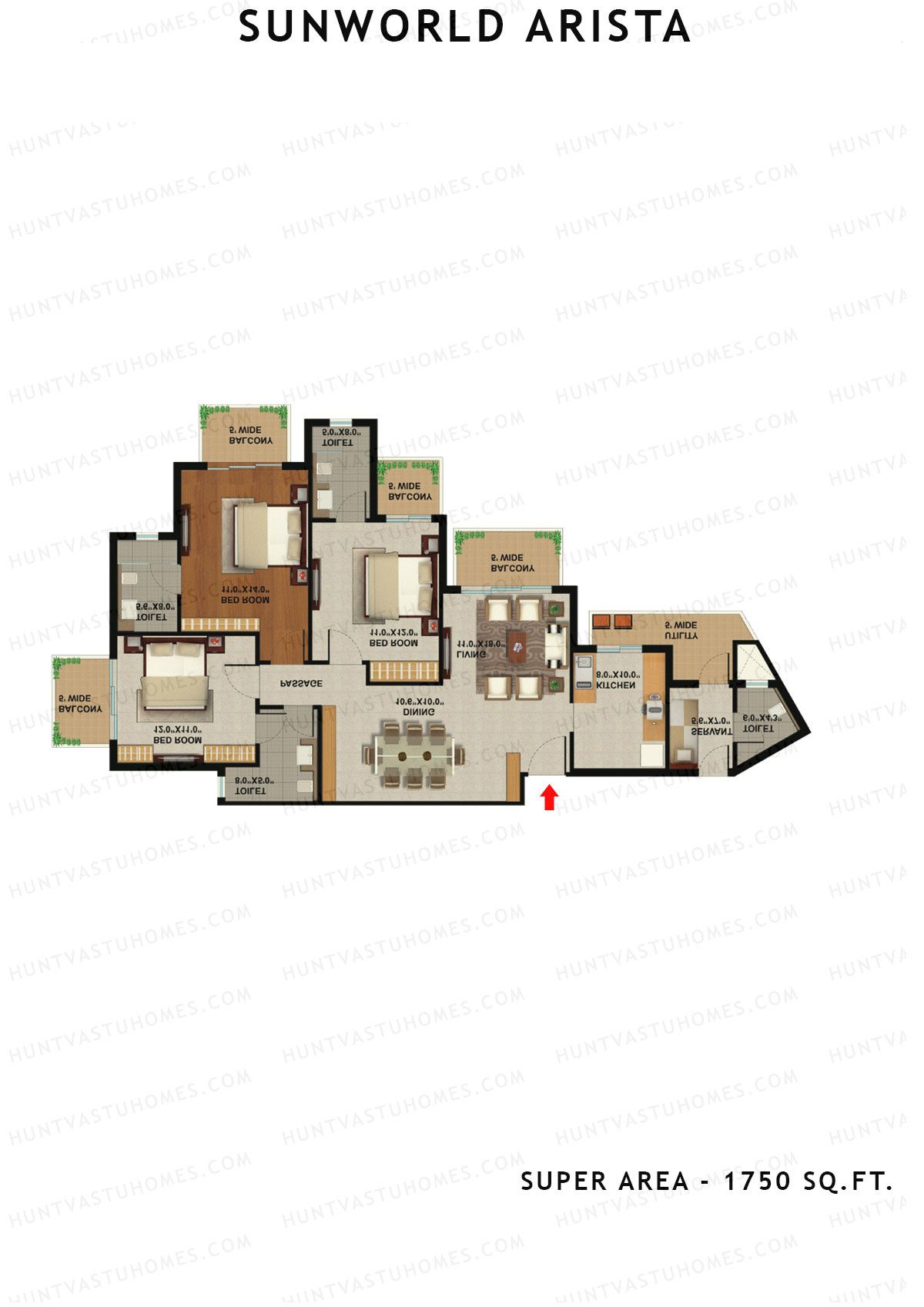 Sunworld Arista Tower T4 Unit 4 (Type G) Floor Plan
