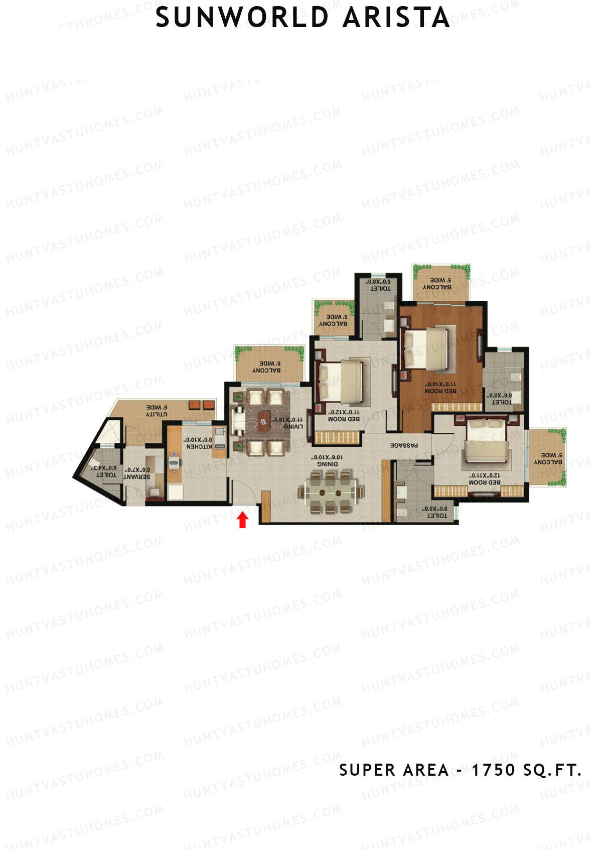 Sunworld Arista Tower T4 Unit 5 (Type G) Floor Plan