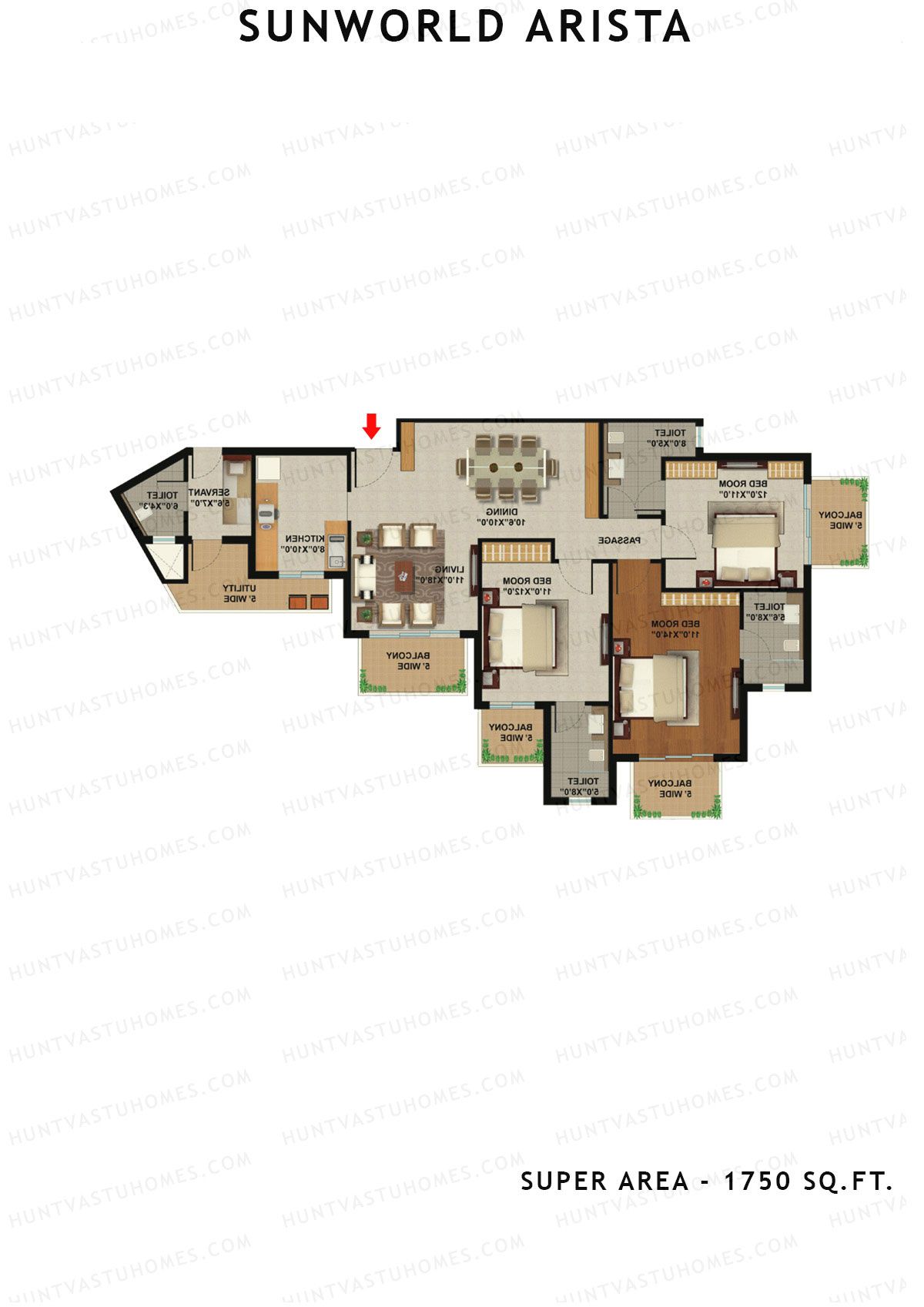 Sunworld Arista Tower T6 Unit 4 (Type G) Floor Plan