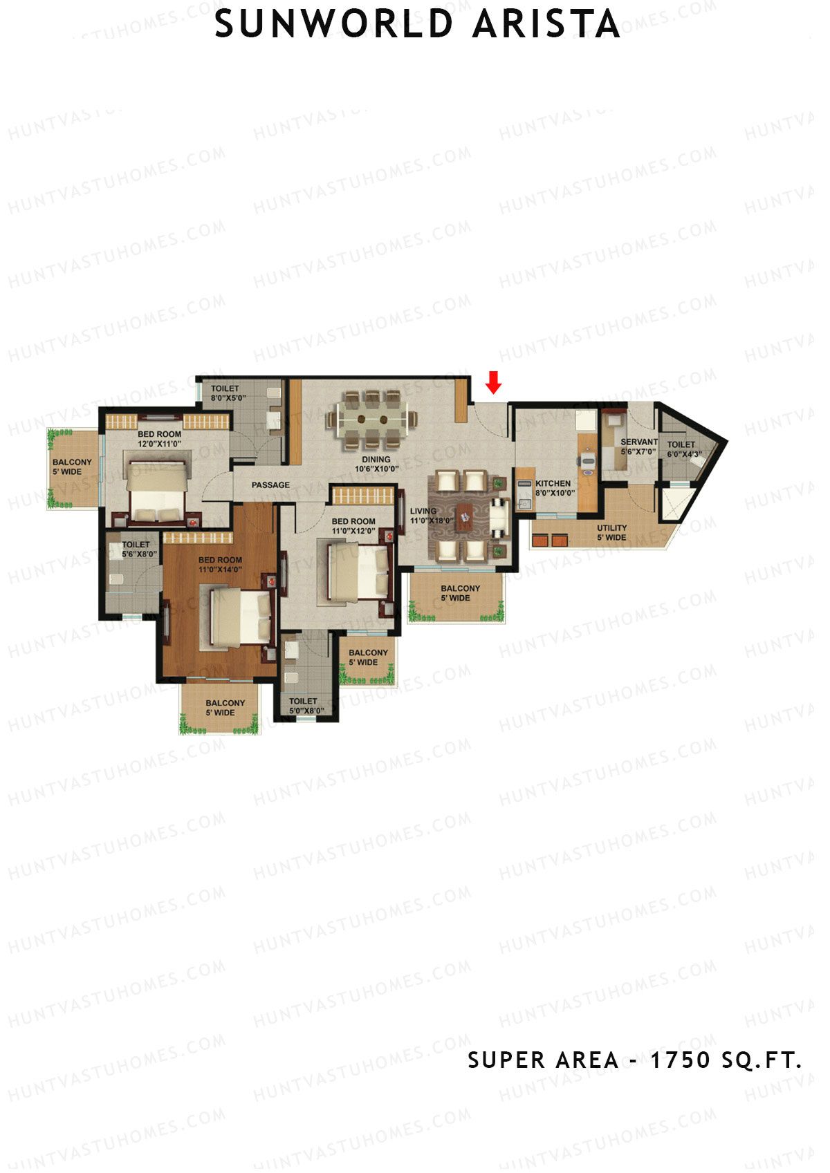 Sunworld Arista Tower T6 Unit 5 (Type G) Floor Plan