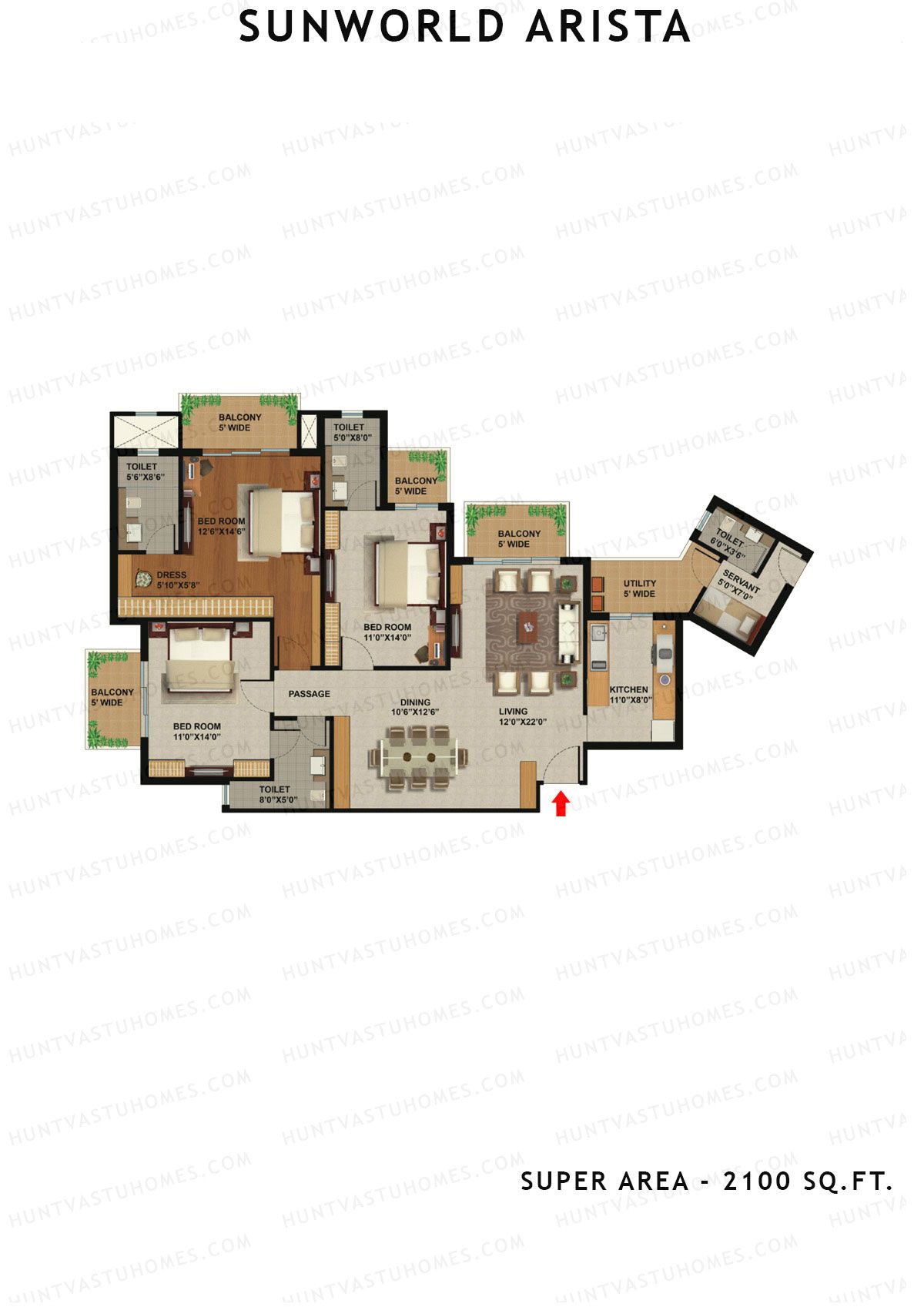 Sunworld Arista Tower T6 Unit 6 (Type E) Floor Plan