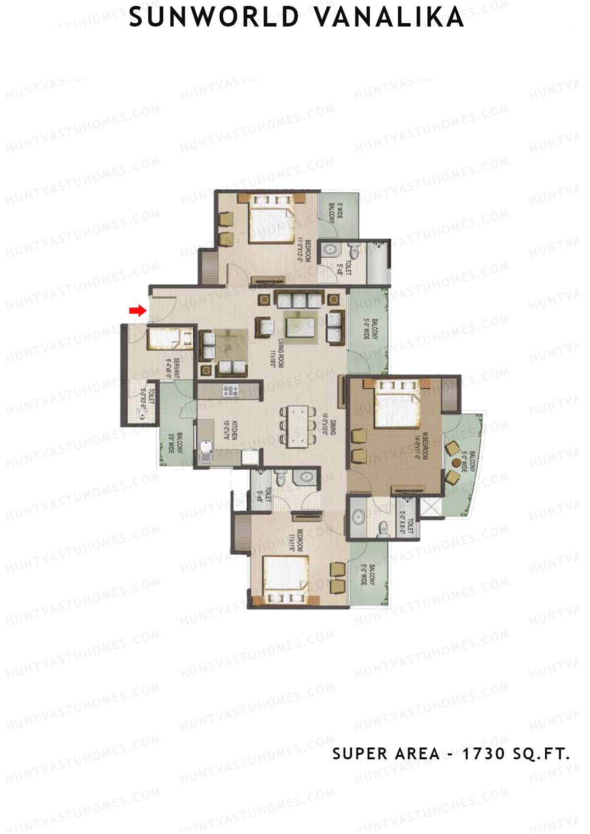 Sunworld Vanalika Tower T12 Unit 2 Floor Plan