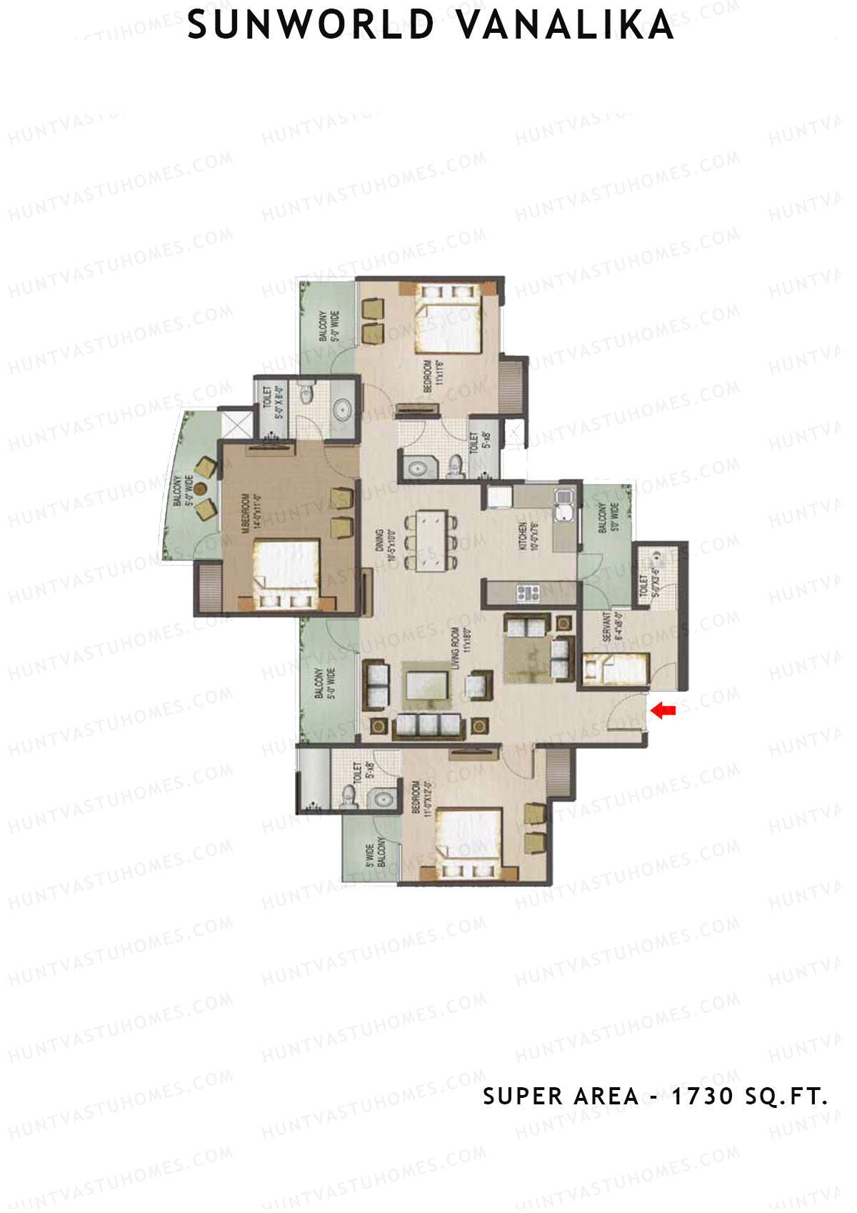 Sunworld Vanalika Tower T12 Unit 4 Floor Plan