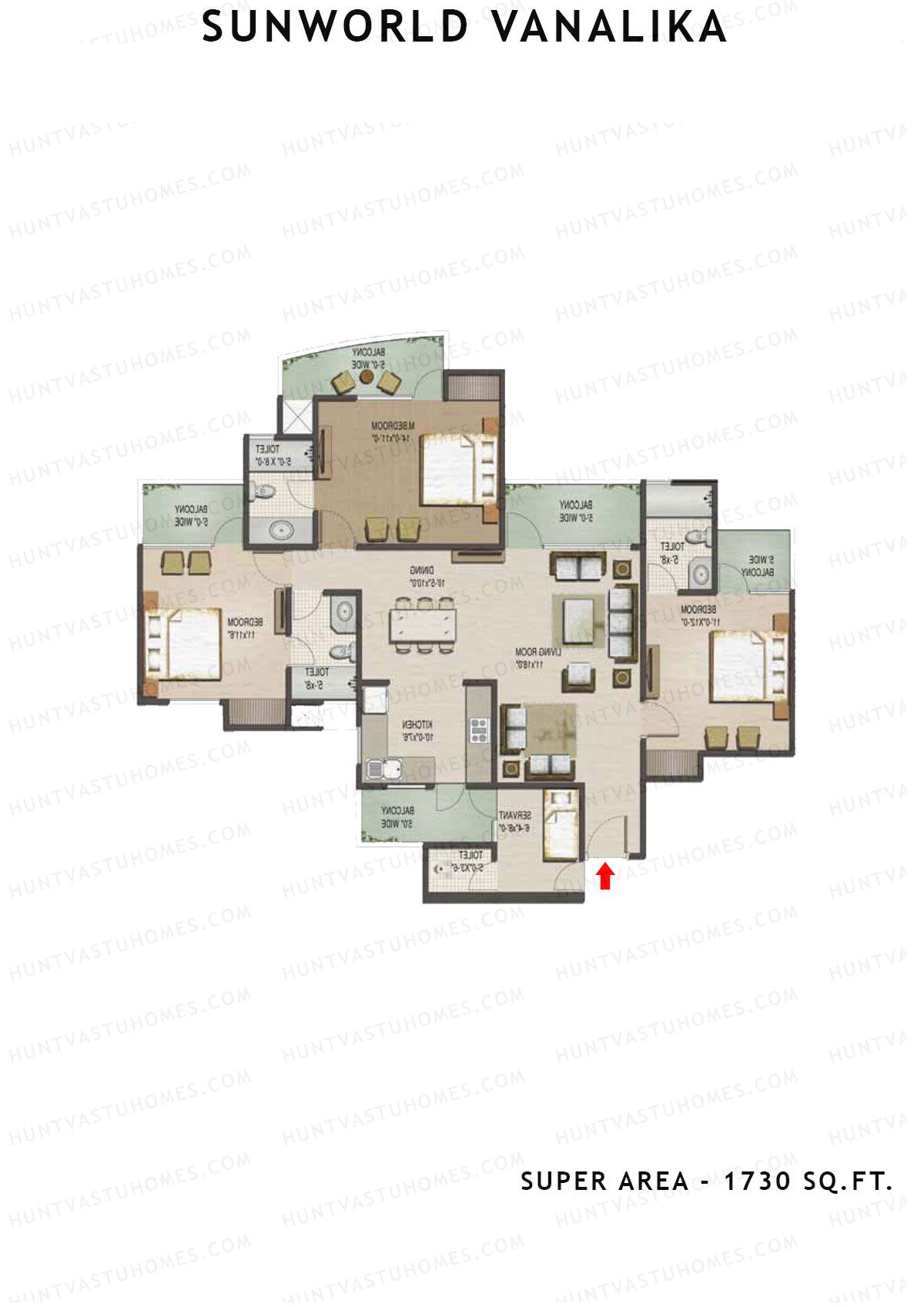 Sunworld Vanalika Tower T5 Unit 1 Floor Plan