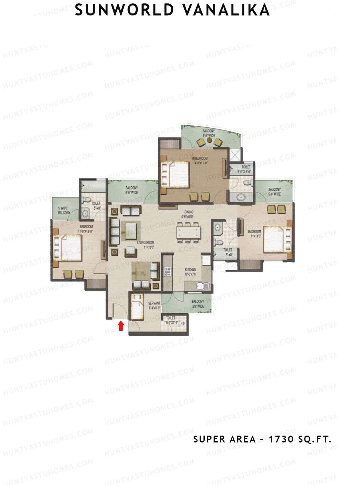 Sunworld Vanalika Tower T5 Unit 2 Floor Plan