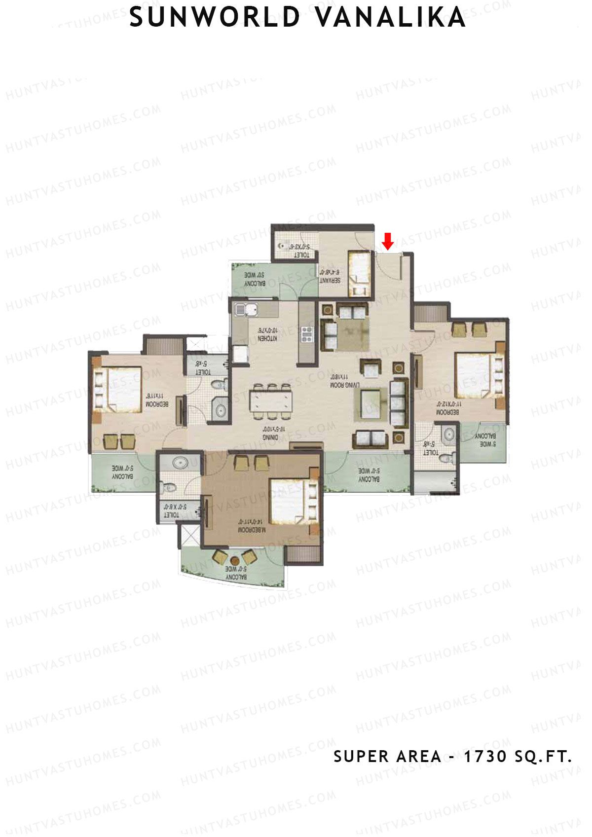 Sunworld Vanalika Tower T5 Unit 4 Floor Plan