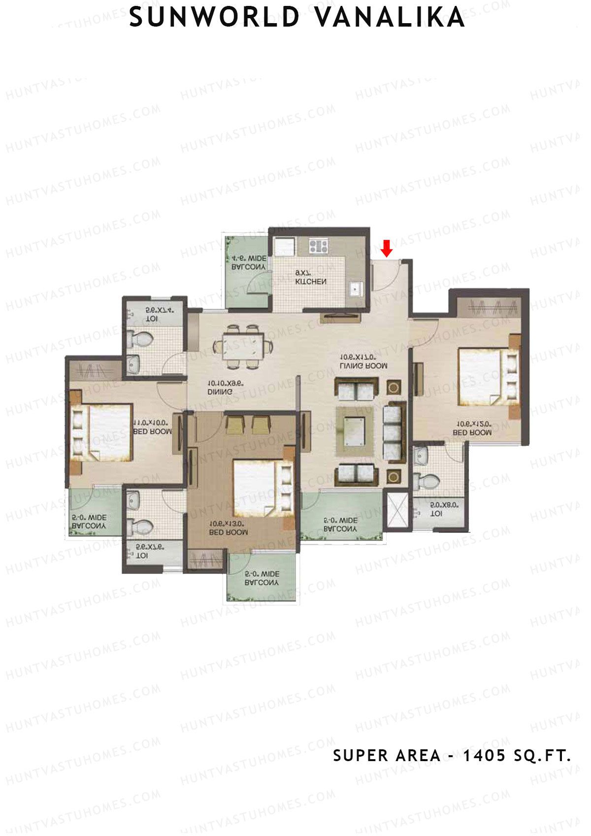 Sunworld Vanalika Tower T7 Unit 4 Floor Plan