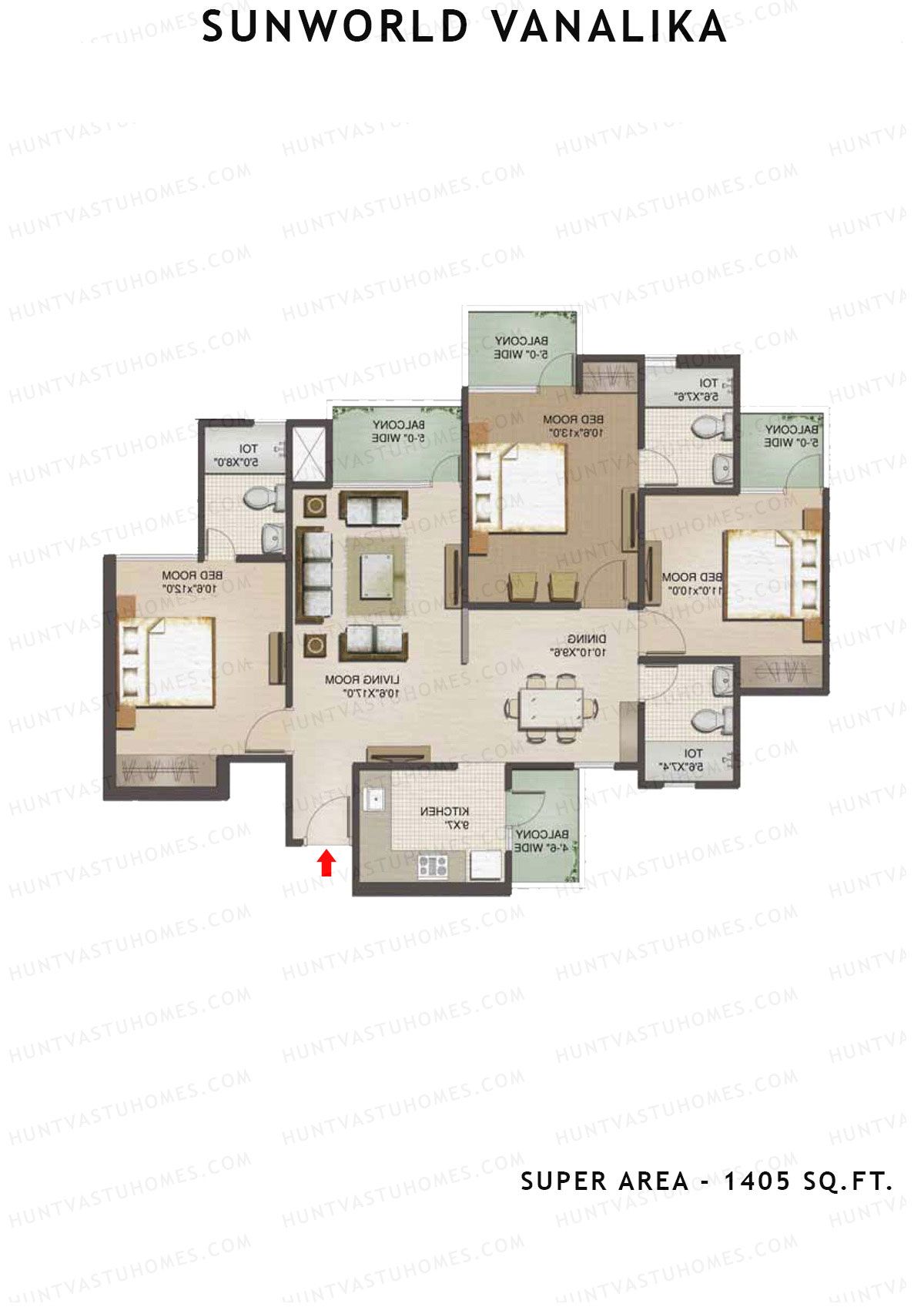 Sunworld Vanalika Tower T9 Unit 2 Floor Plan