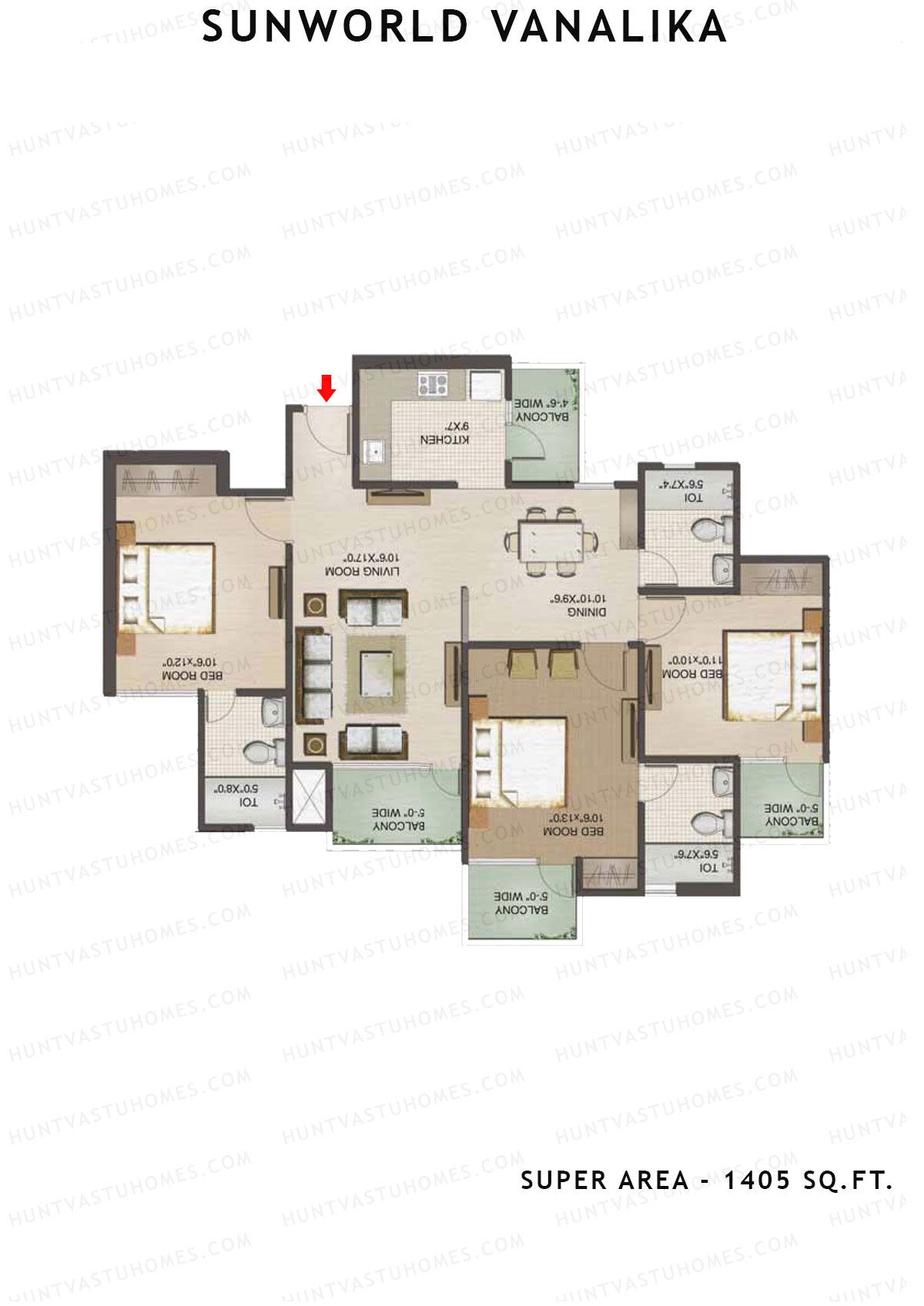 Sunworld Vanalika Tower T9 Unit 4 Floor Plan