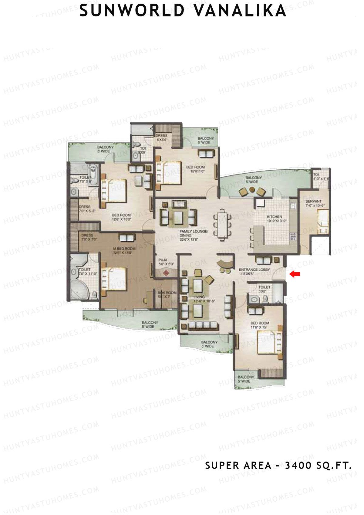 Sunworld Vanalika Tower T1 Unit 2 Floor Plan