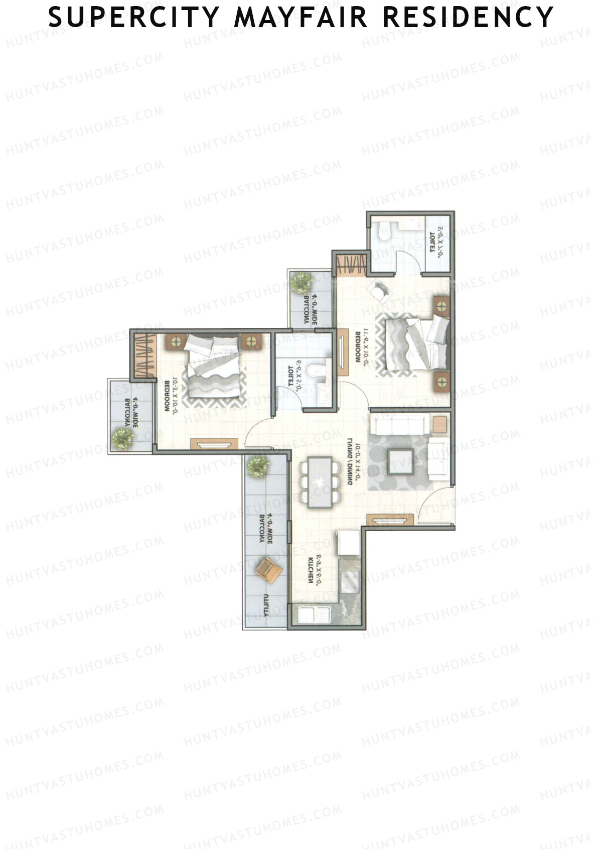 Supercity Mayfair Residency Tower H Unit 3 (Type 1) Floor Plan