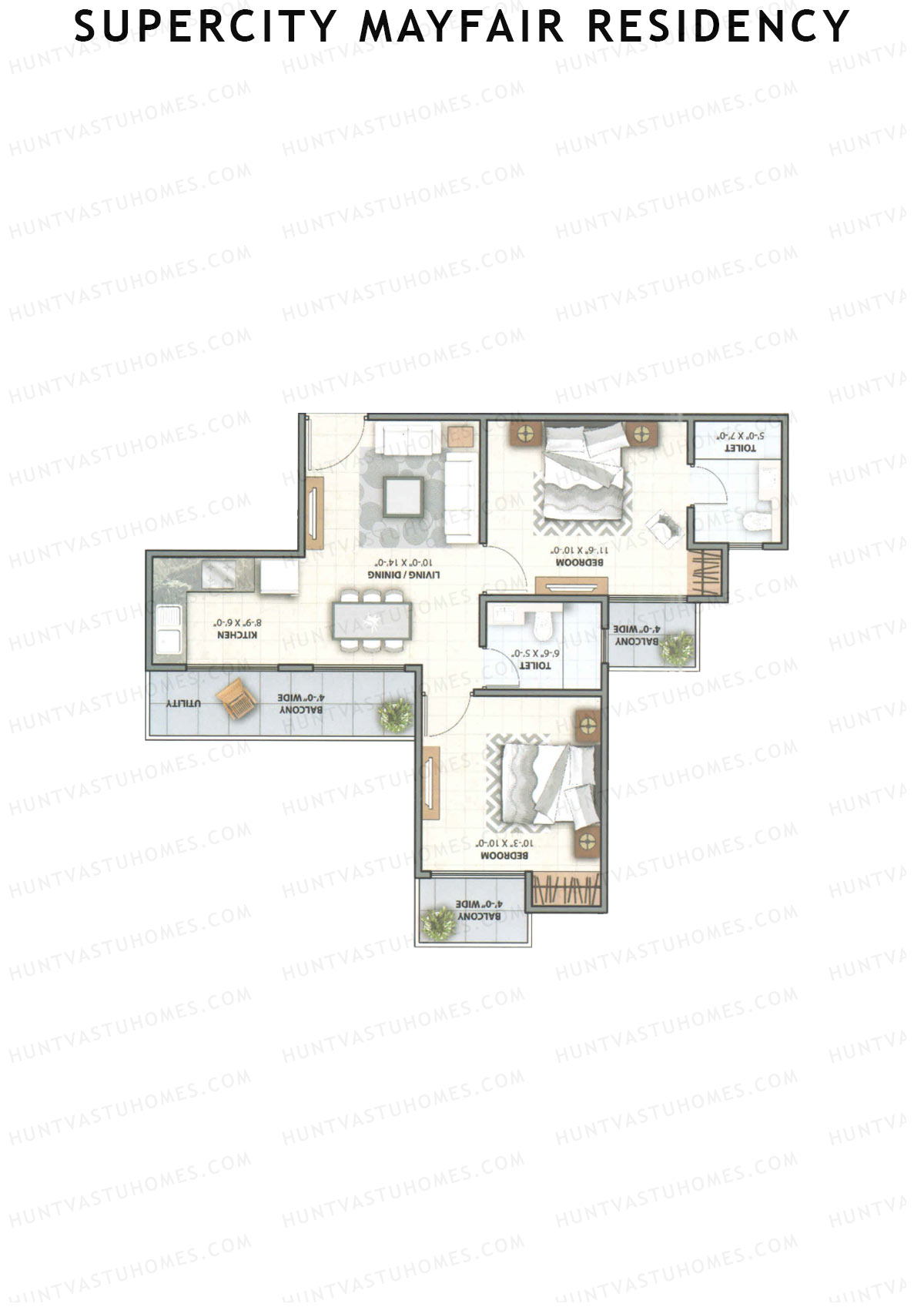 Supercity Mayfair Residency Tower K Unit 5 (Type 1) Floor Plan