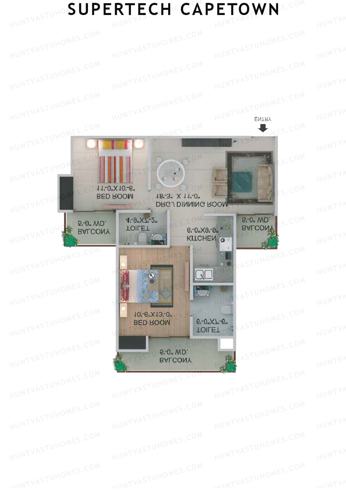 Supertech Capetown Tower CB 3 Unit 5 (Type B) Floor Plan