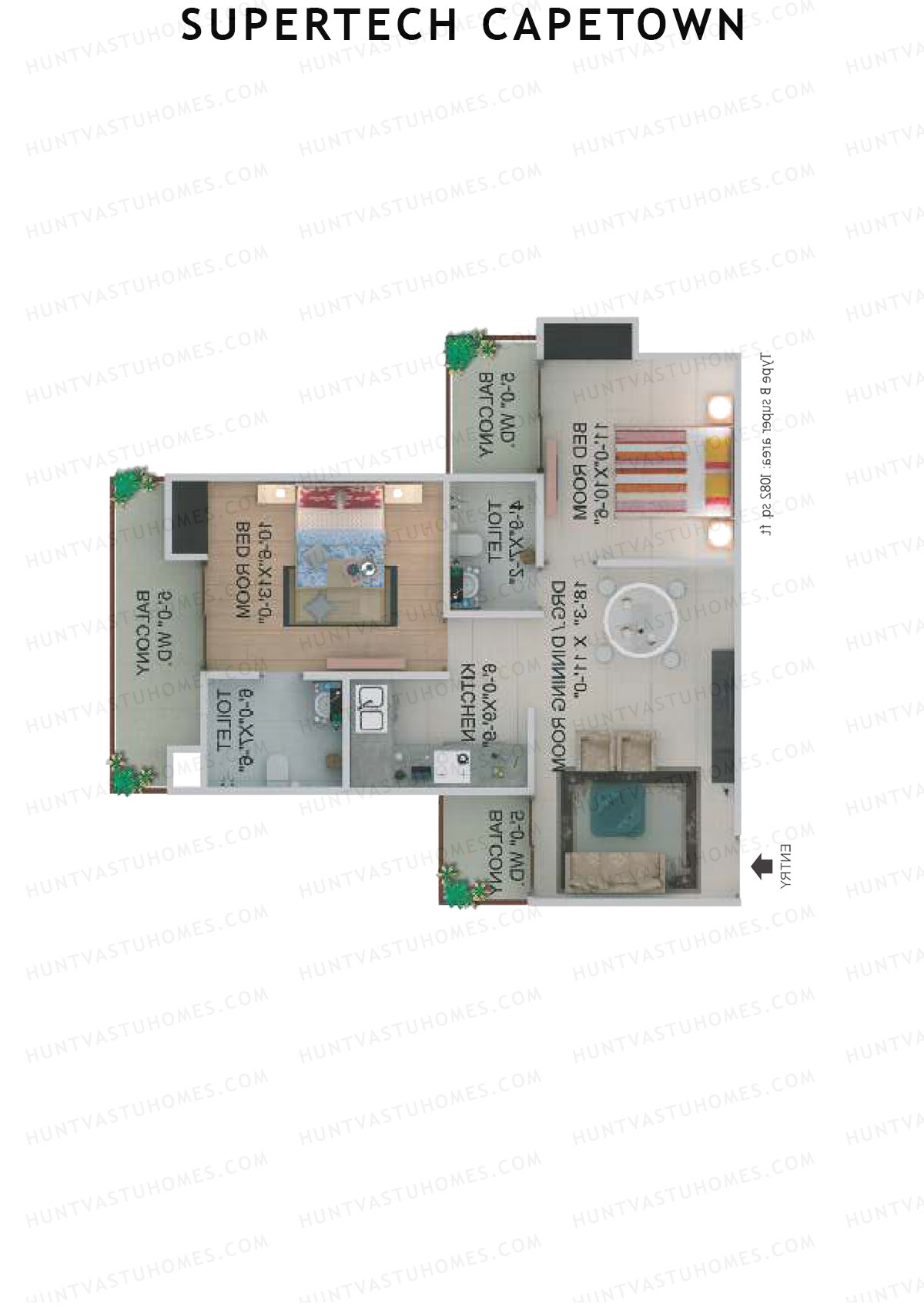 Supertech Capetown Tower CB 6 Unit 5 (Type B) Floor Plan