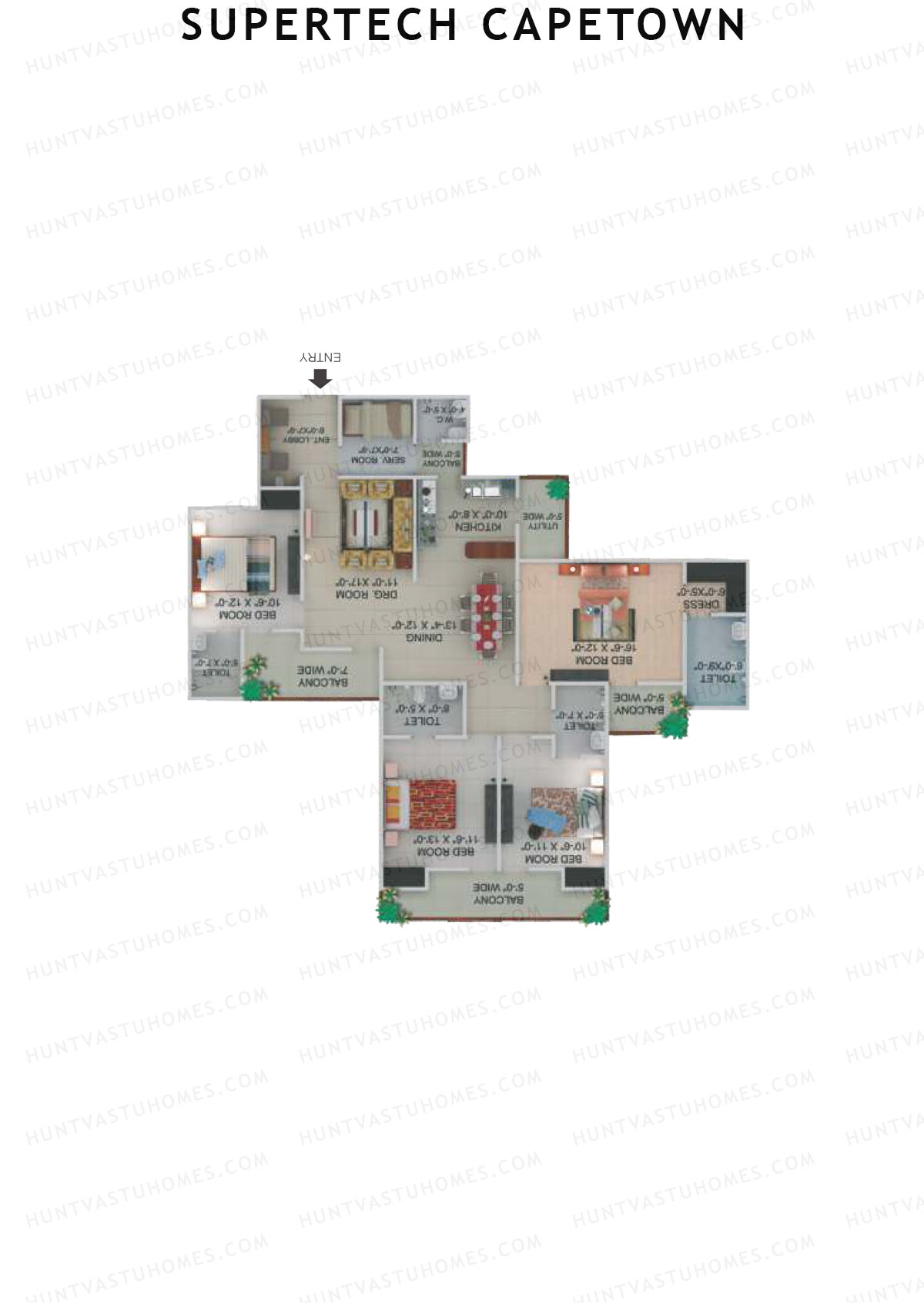 Supertech Capetown Tower CC 1 Unit 3 Floor Plan
