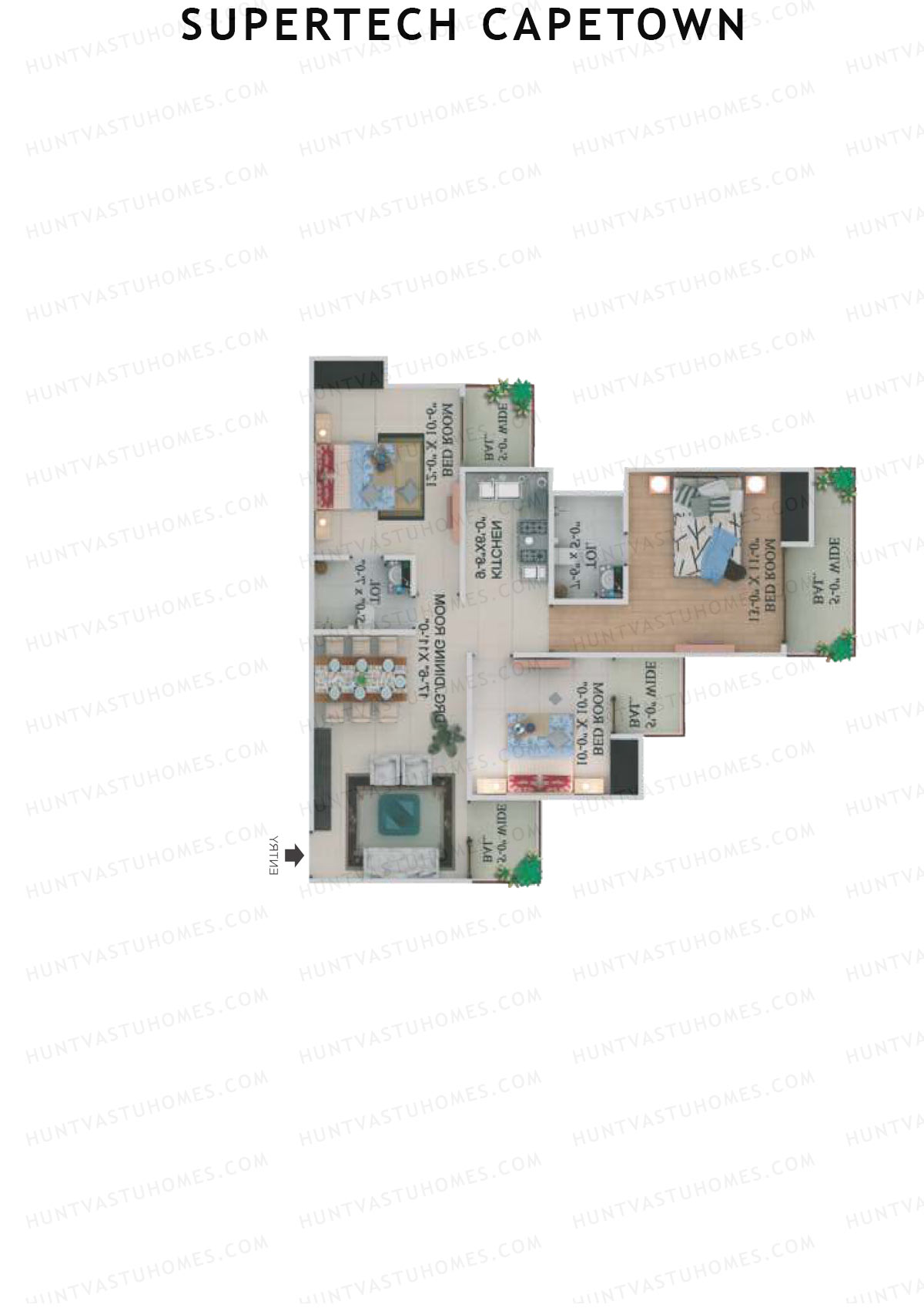 Supertech Capetown Tower CG 2 Unit 4 (Type A) Floor Plan