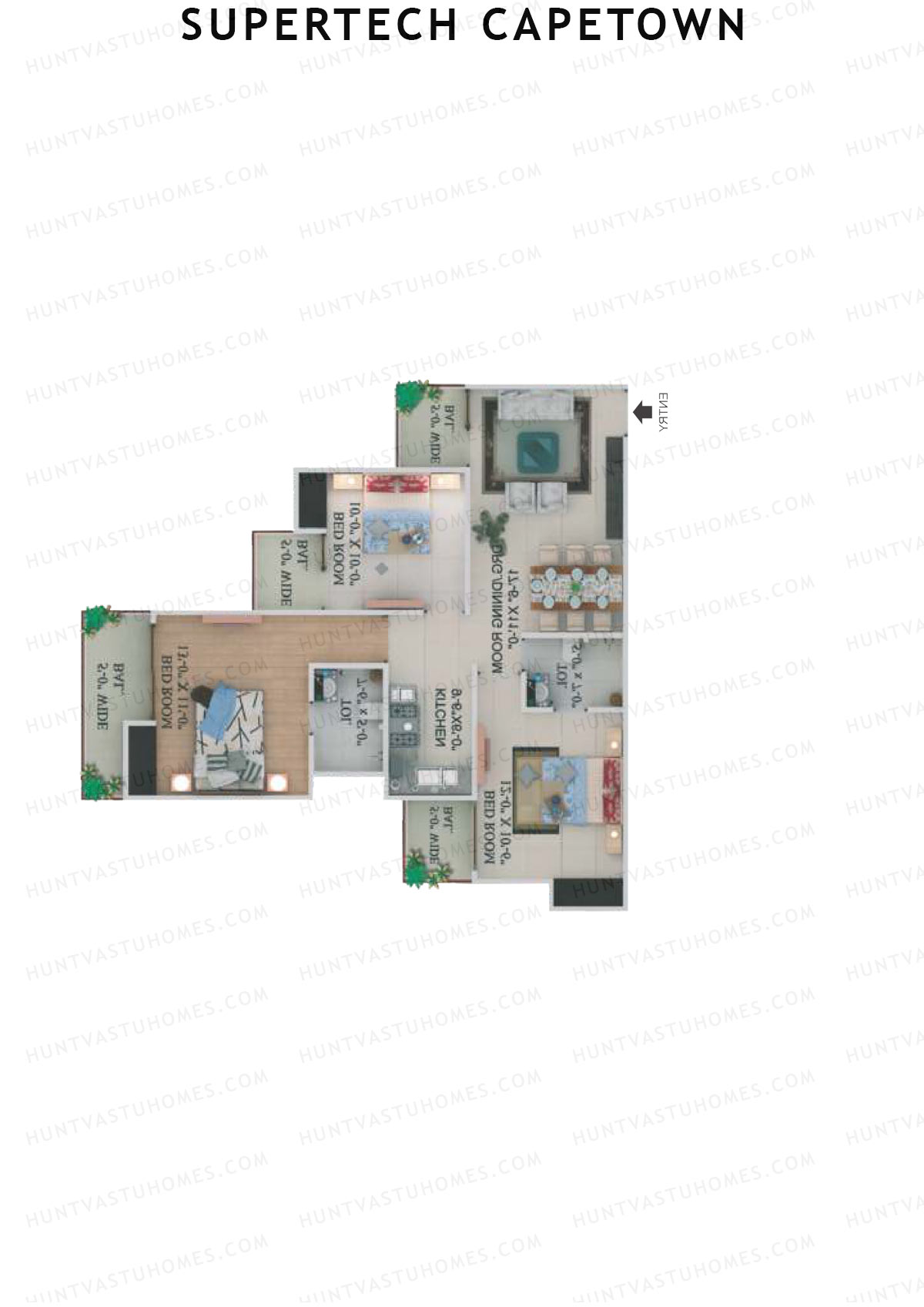 Supertech Capetown Tower CG 4 Unit 4 (Type A) Floor Plan
