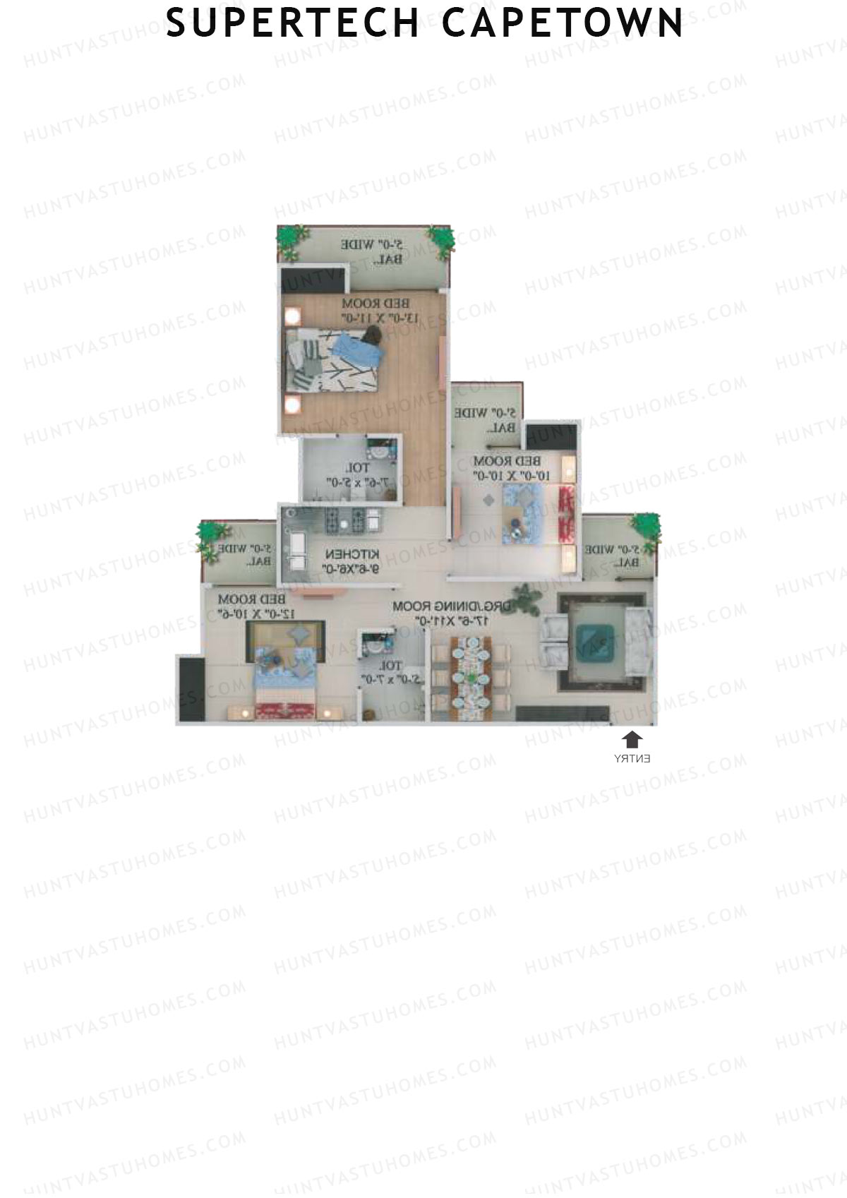 Supertech Capetown Tower CG 6 Unit 2 (Type A) Floor Plan