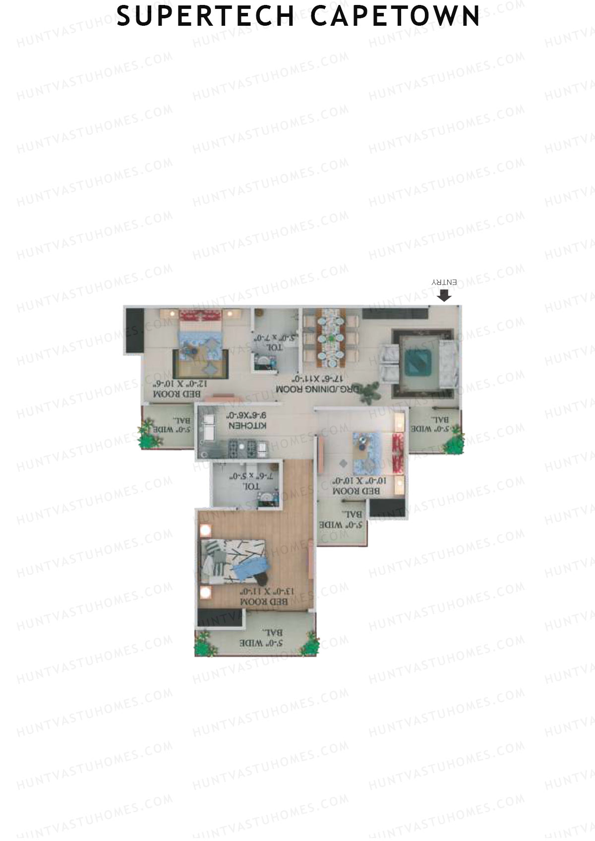 Supertech Capetown Tower CG 6 Unit 4 (Type A) Floor Plan