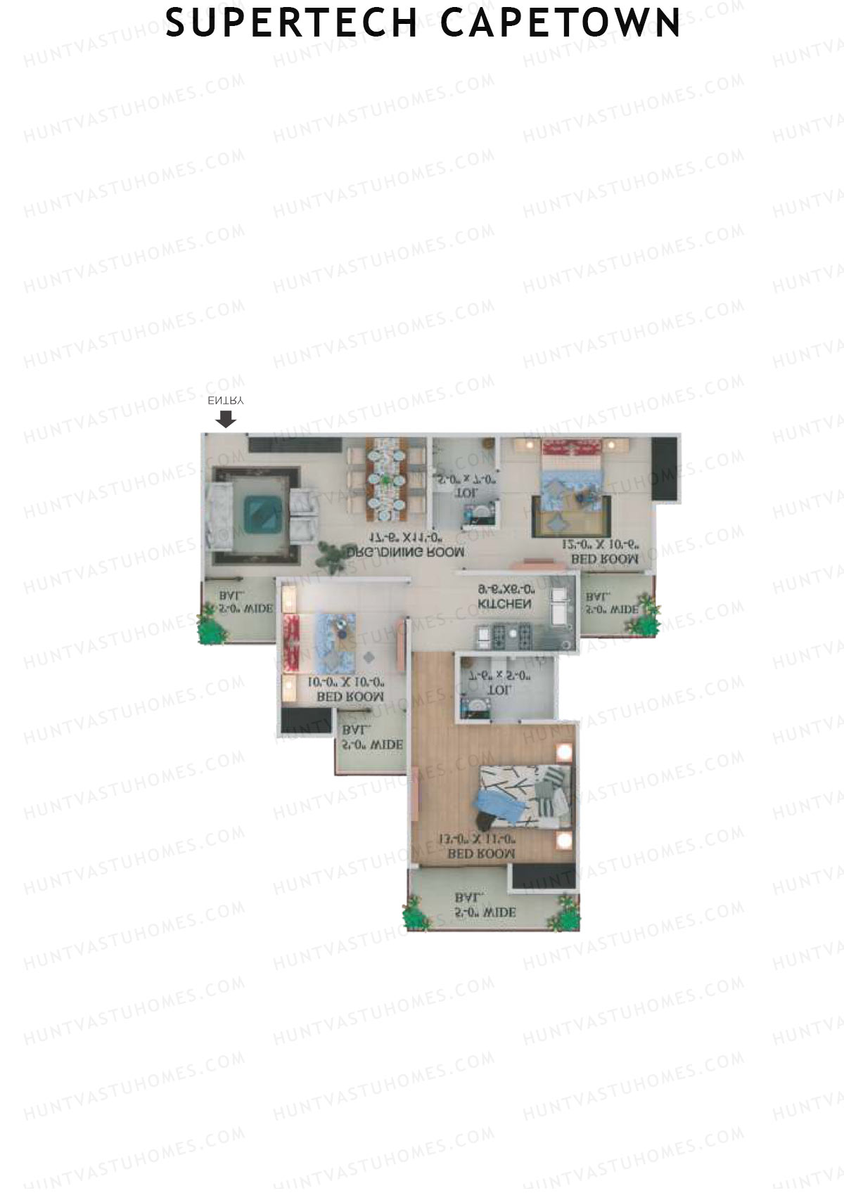Supertech Capetown Tower CG 6 Unit 5 (Type A) Floor Plan