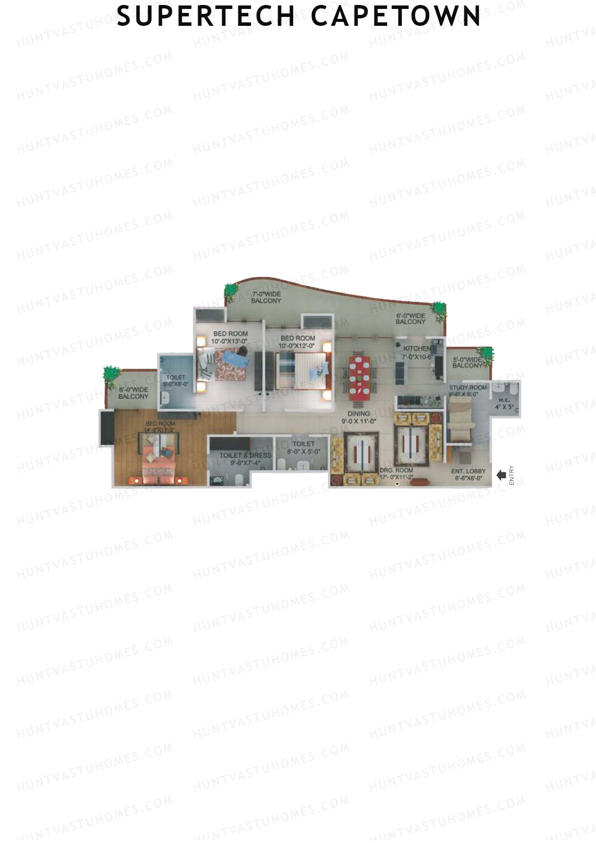 Supertech Capetown Tower CGD 1 Unit 2 Floor Plan