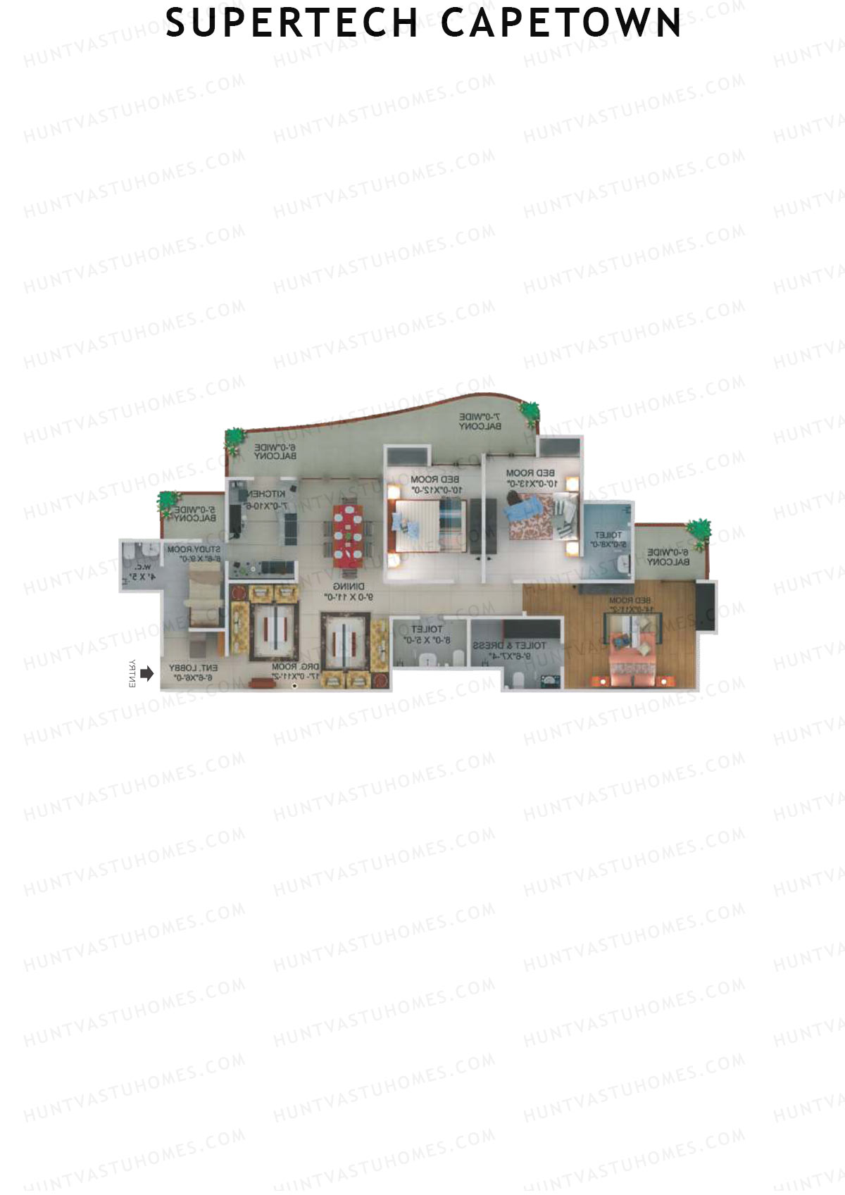 Supertech Capetown Tower CGD 1 Unit 3 Floor Plan